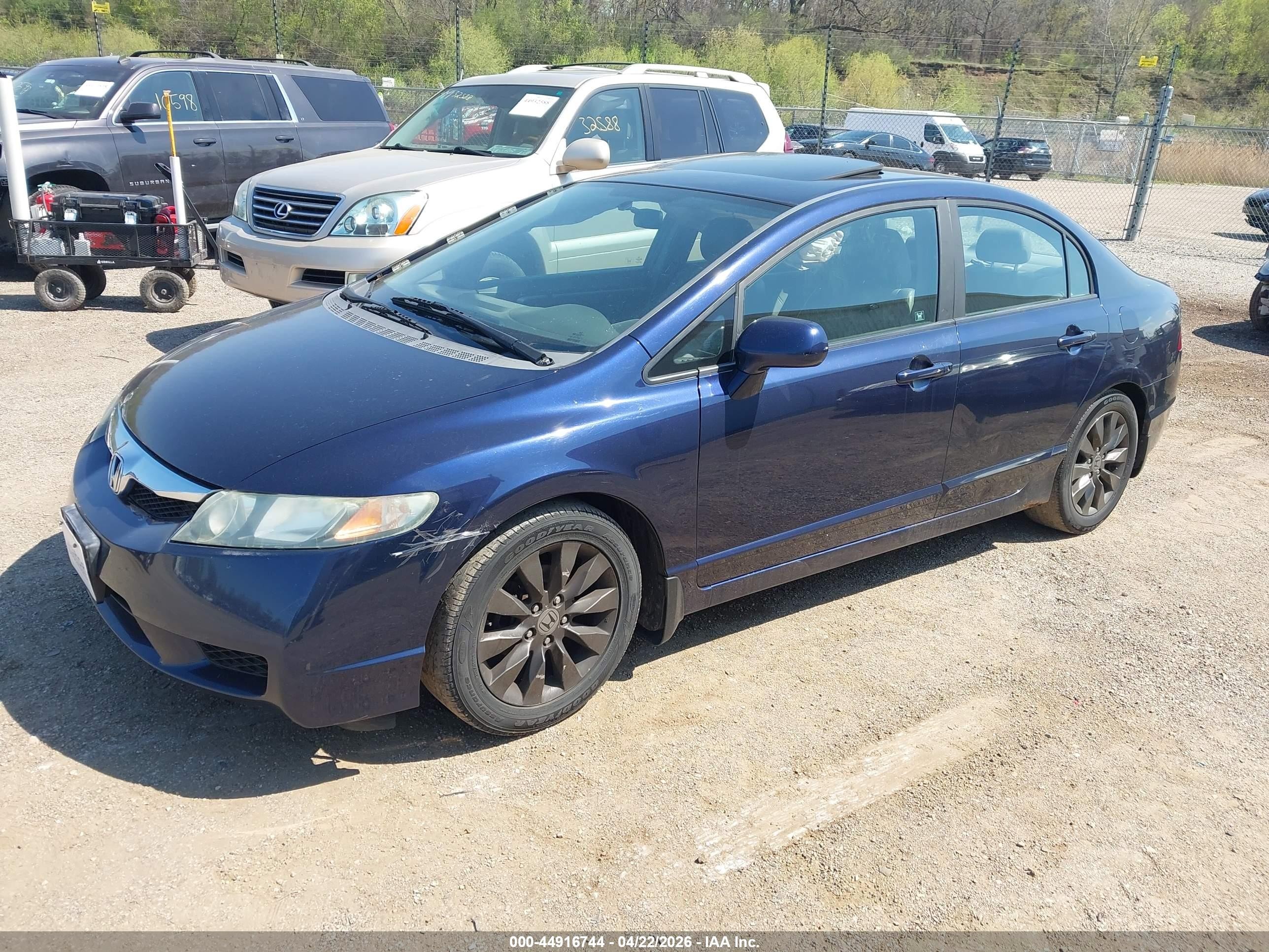 2010 Honda Civic Ex-l Blue vin: 19XFA1F97AE003392