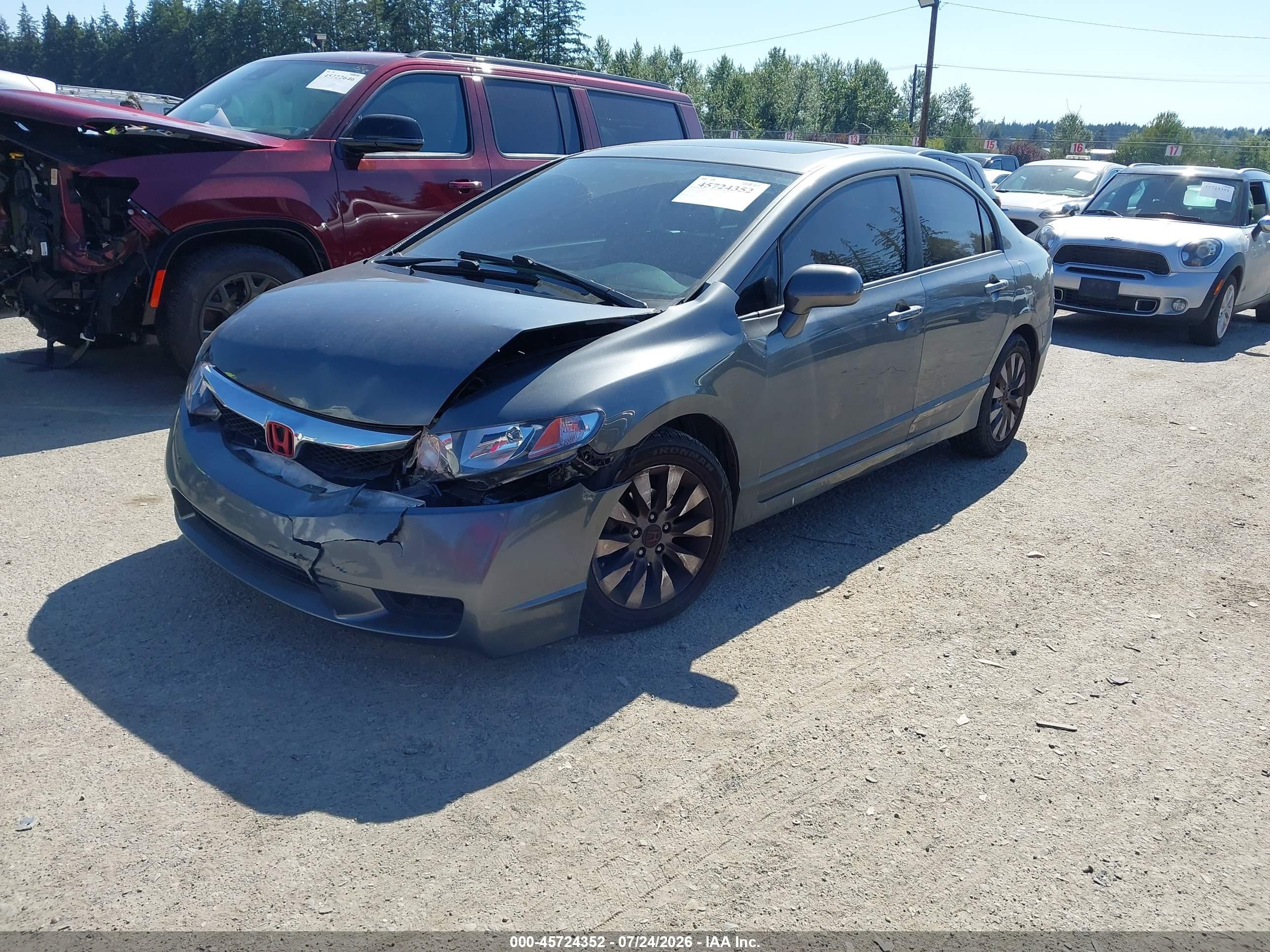 2010 Honda Civic Ex-l Gray vin: 19XFA1F98AE061544