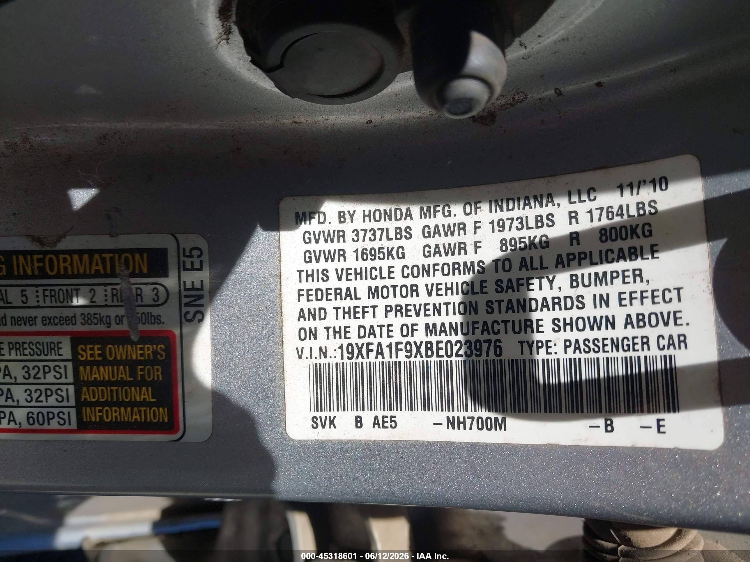 2011 Honda Civic Ex-l Silver vin: 19XFA1F9XBE023976