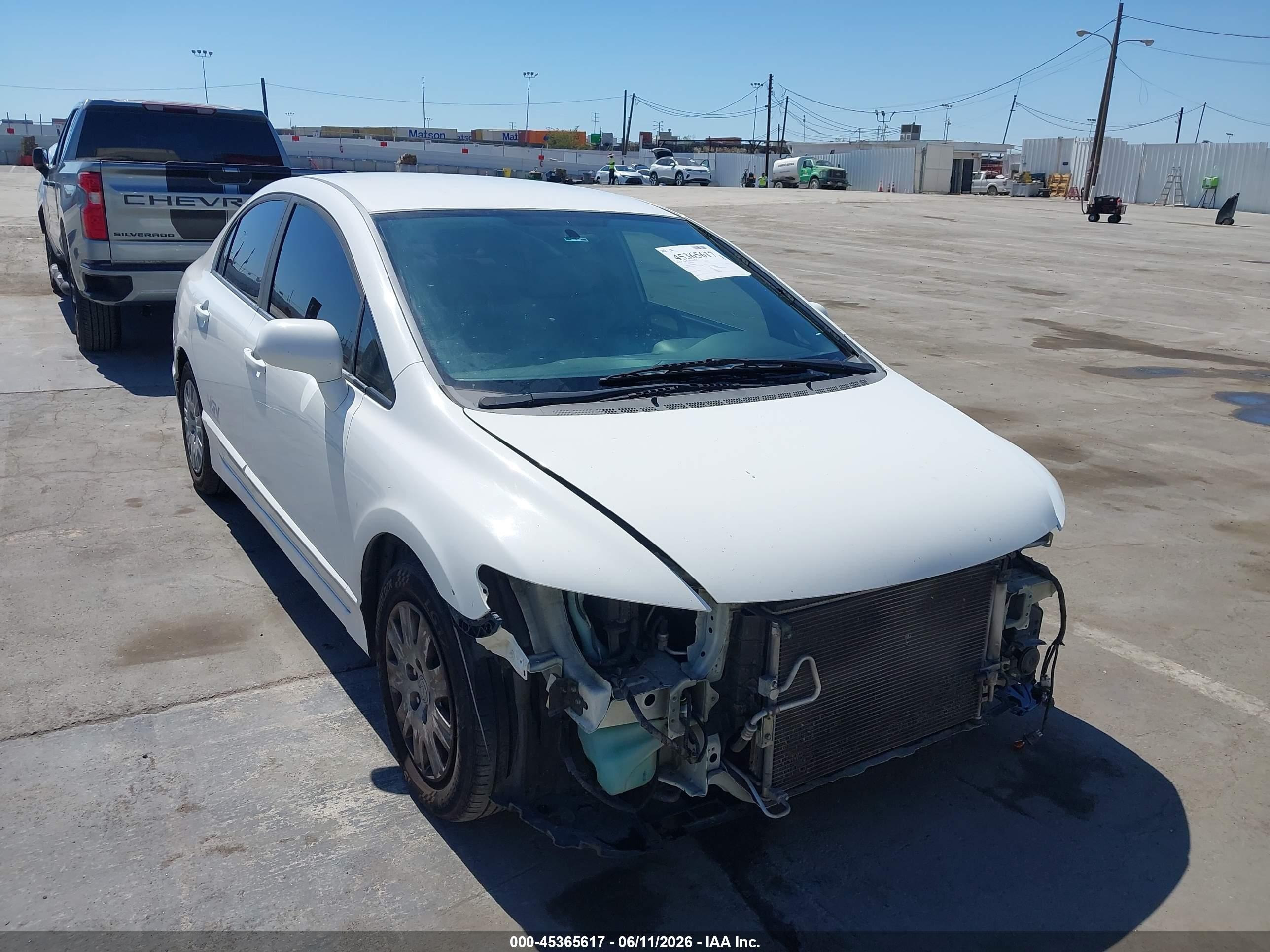 2009 Honda Civic Gx White vin: 19XFA46549E000055