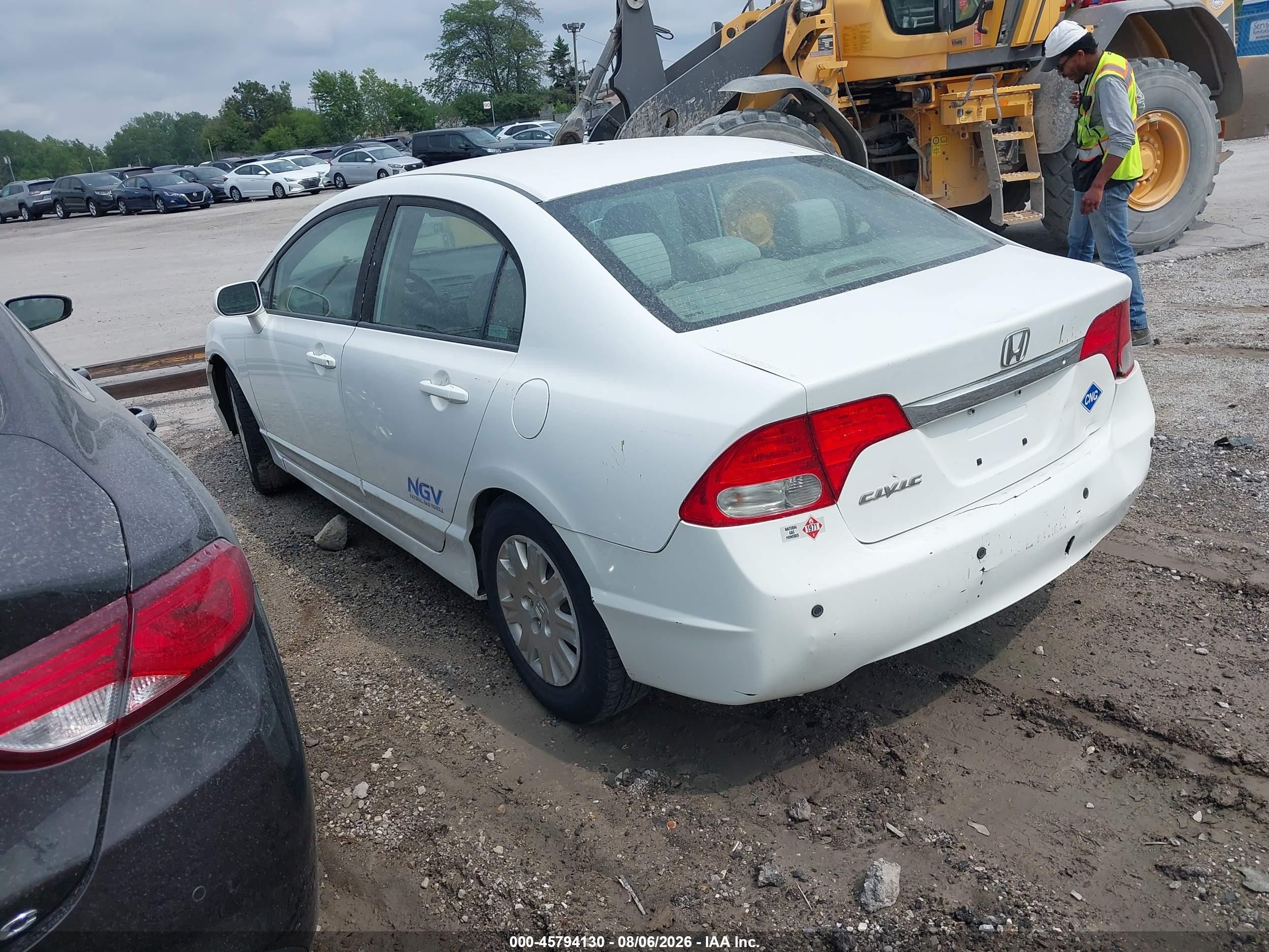 2010 Honda Civic Gx White vin: 19XFA4F53AE000407