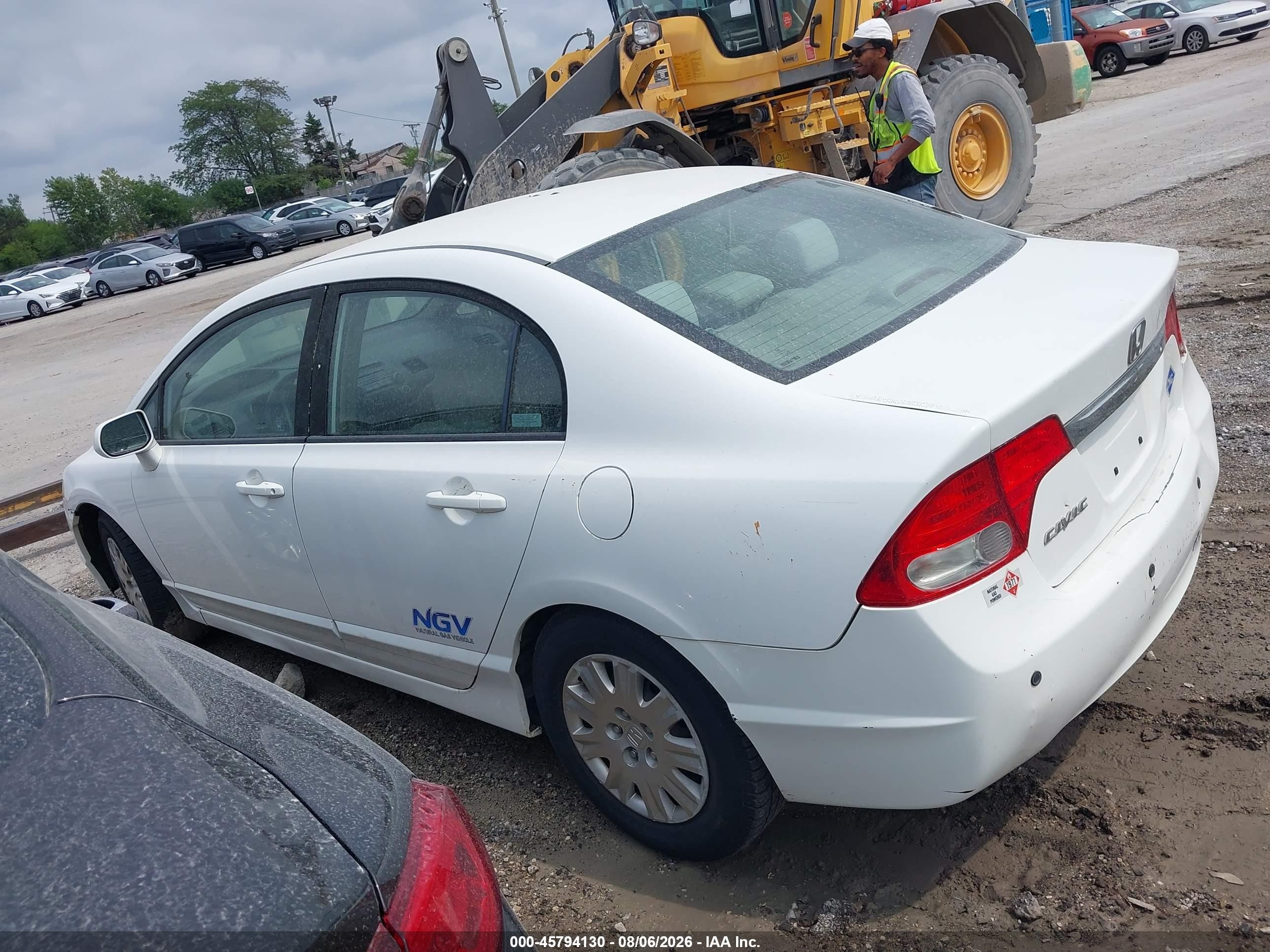 2010 Honda Civic Gx White vin: 19XFA4F53AE000407