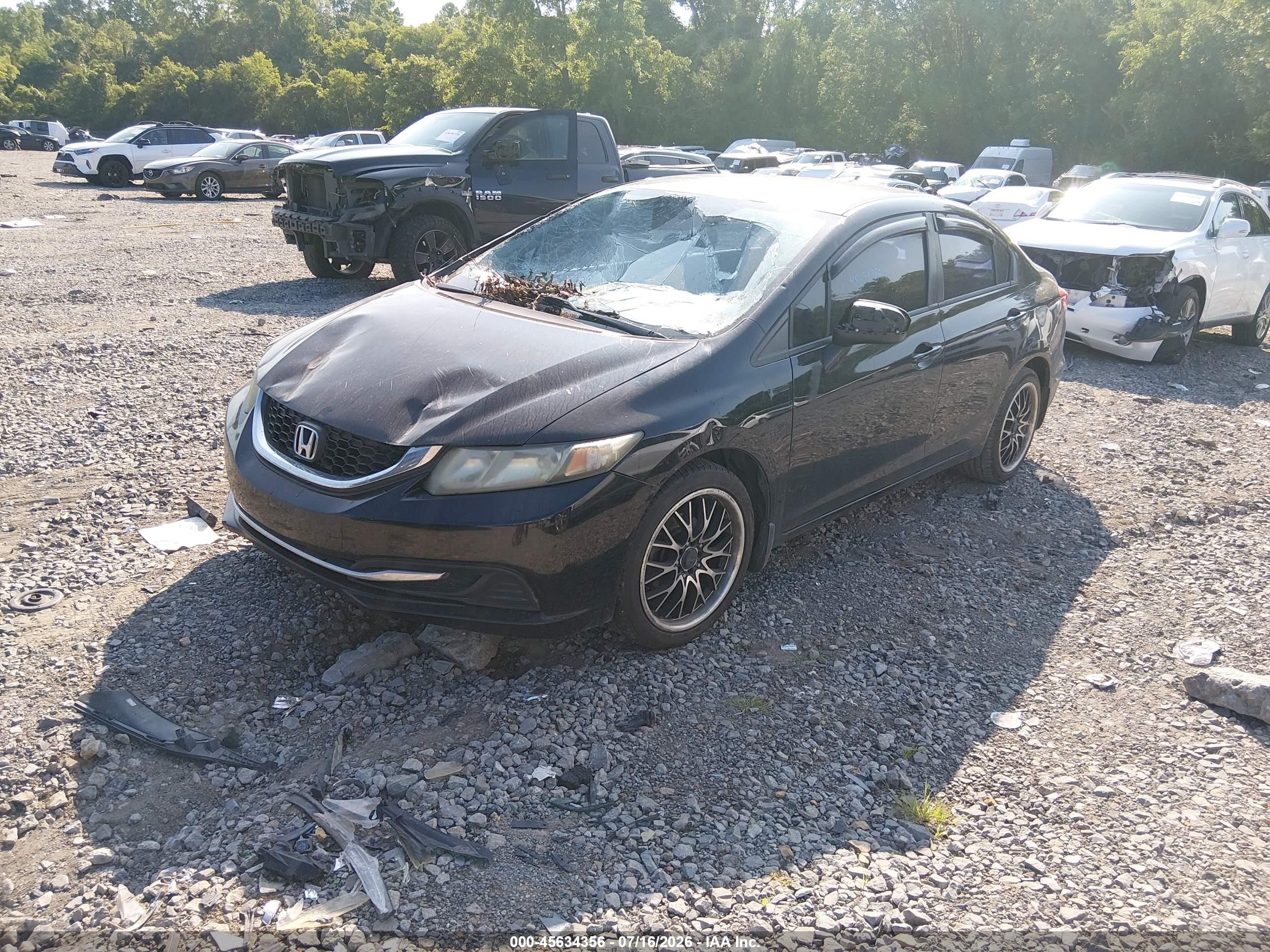 2014 Honda Civic Lx Black vin: 19XFB2E50EE016931