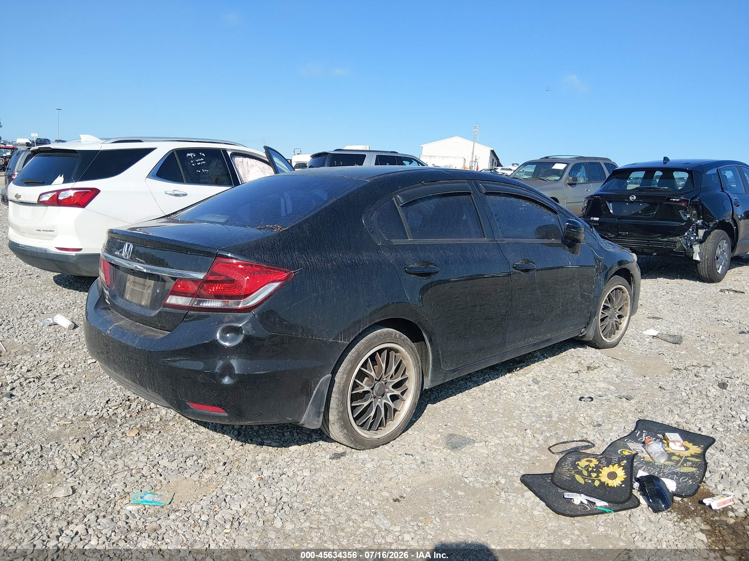2014 Honda Civic Lx Black vin: 19XFB2E50EE016931