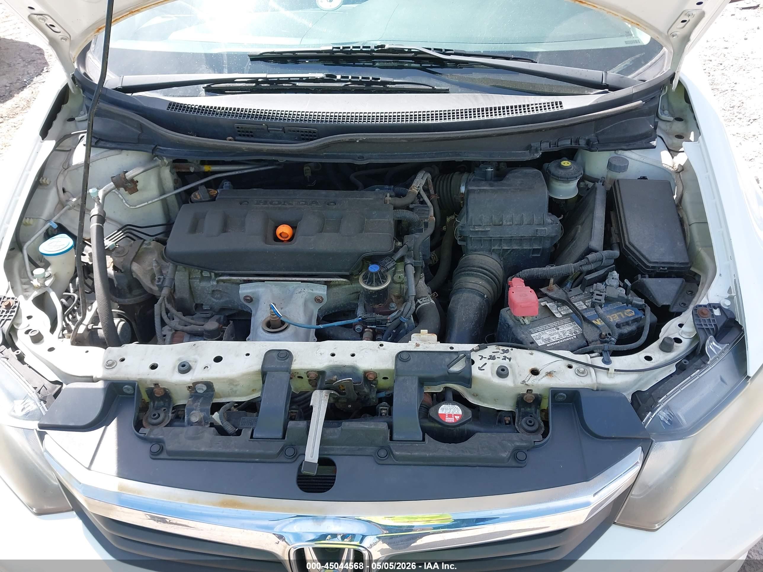 2012 Honda Civic Lx White vin: 19XFB2E51CE002288