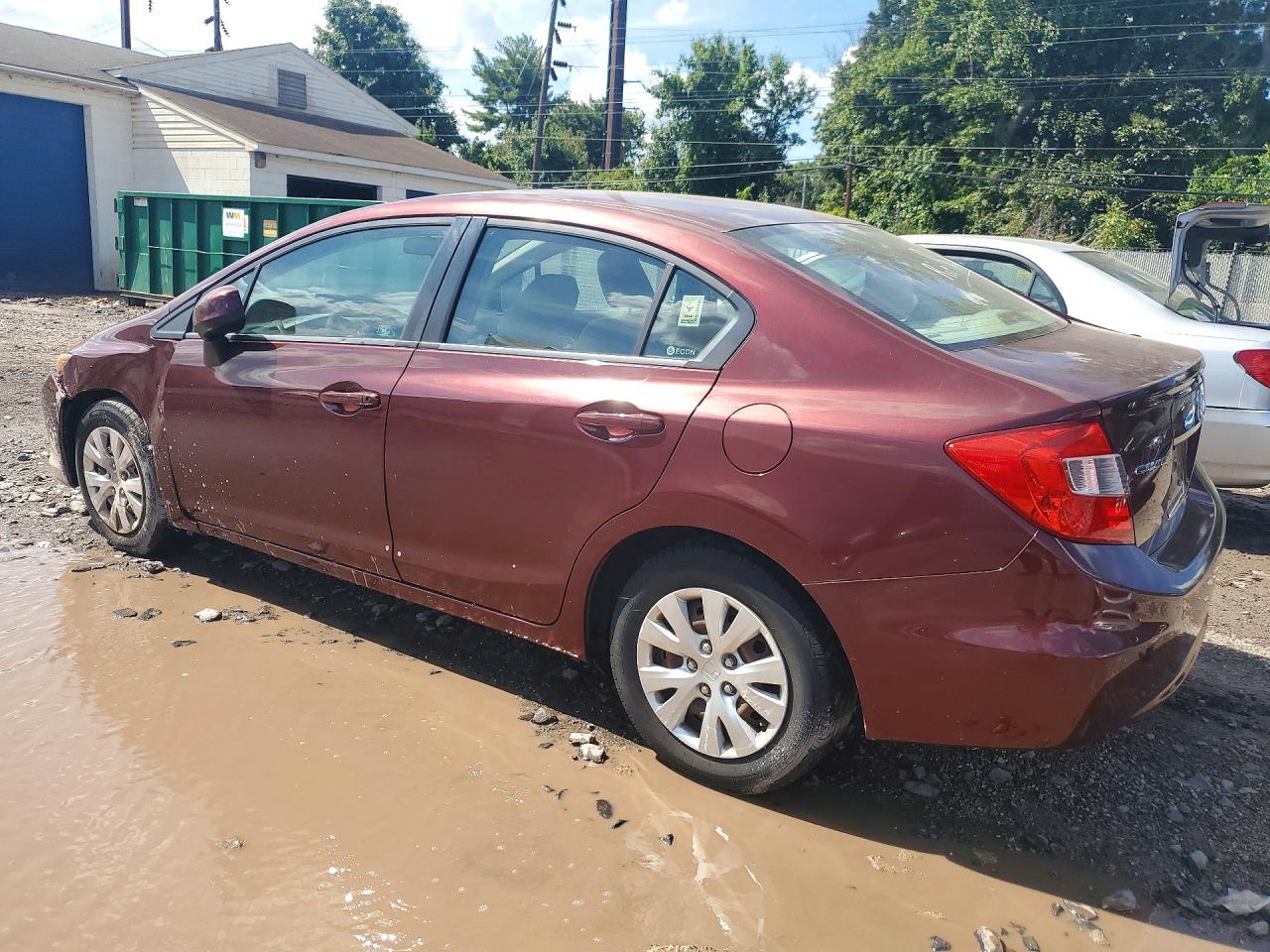 2012 Honda Civic Lx Maroon vin: 19XFB2E51CE064127