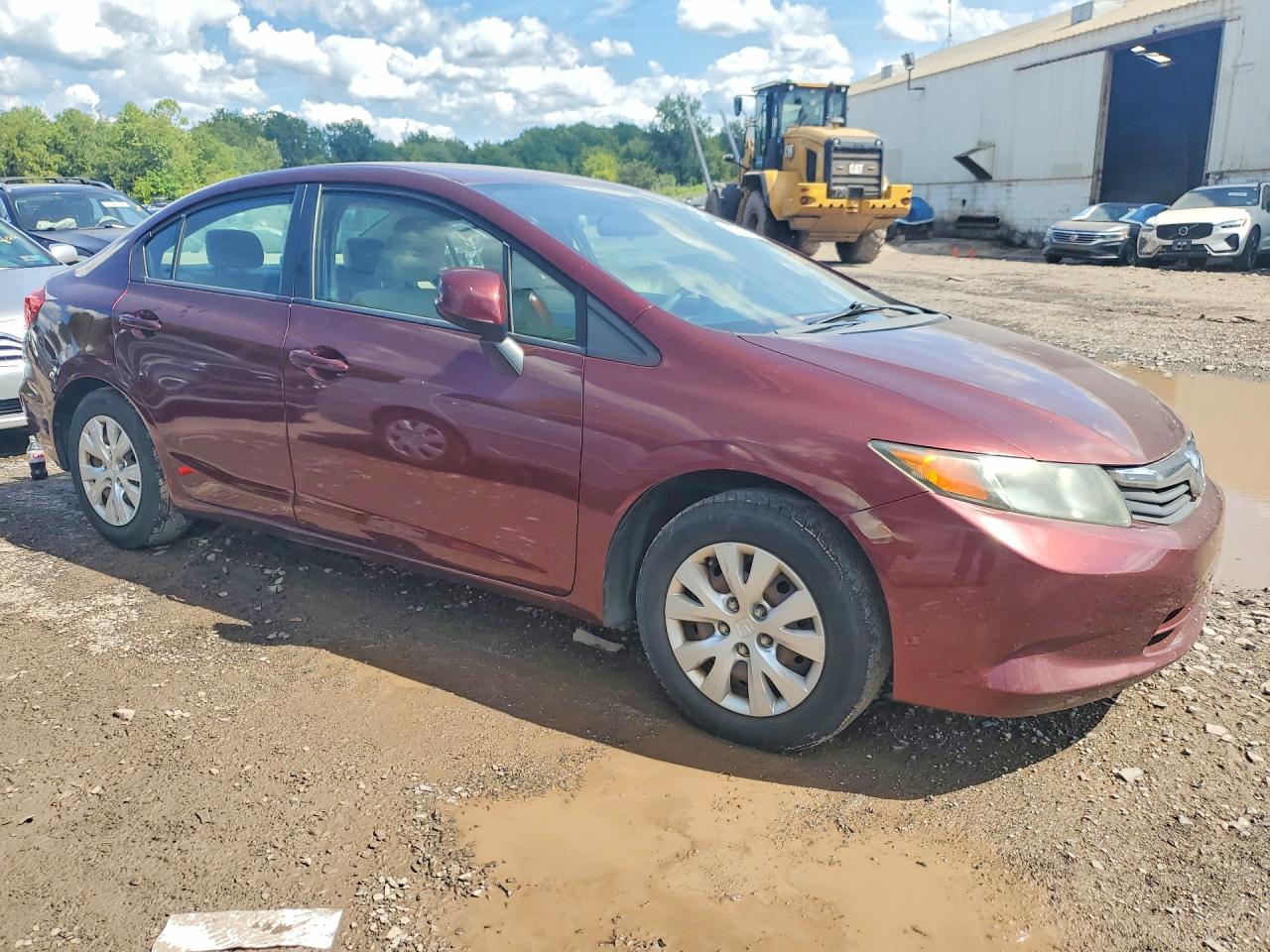 2012 Honda Civic Lx Maroon vin: 19XFB2E51CE064127