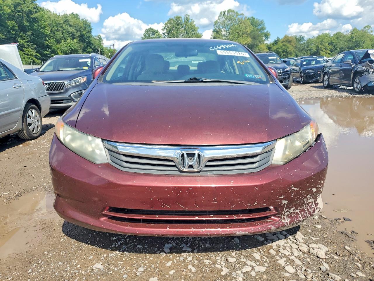 2012 Honda Civic Lx Maroon vin: 19XFB2E51CE064127