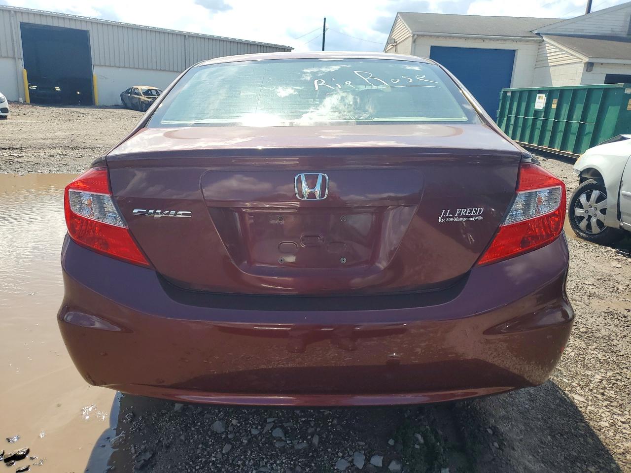 2012 Honda Civic Lx Maroon vin: 19XFB2E51CE064127