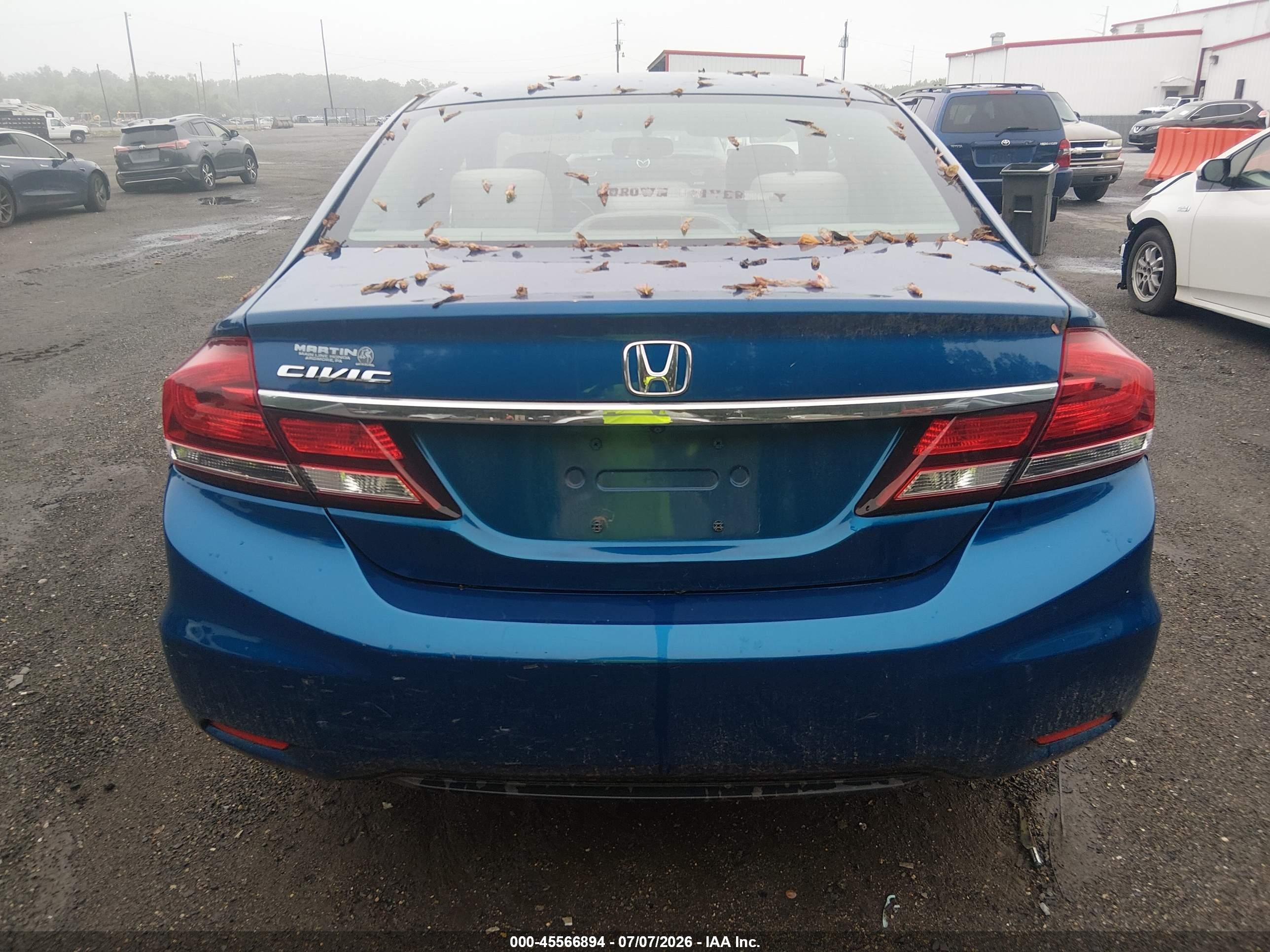 2013 Honda Civic Lx Blue vin: 19XFB2E51DE014877