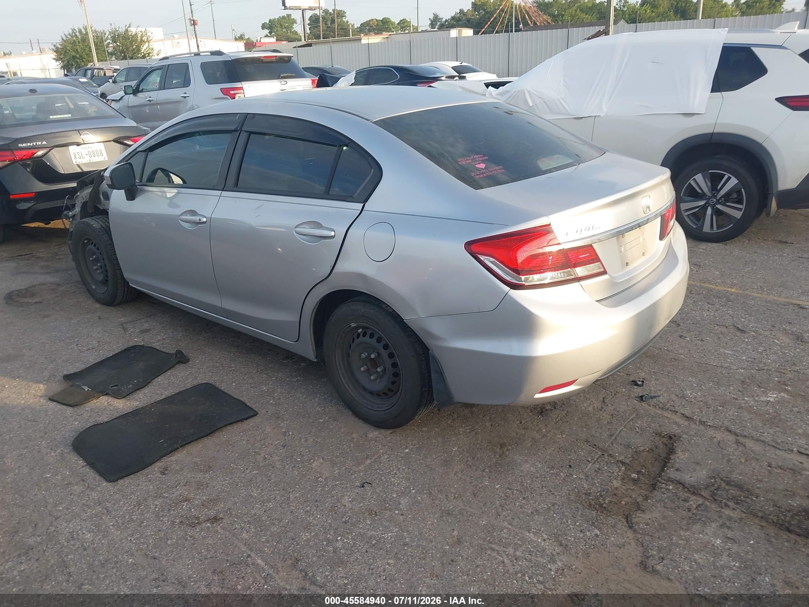 2015 Honda Civic Lx Gray vin: 19XFB2E51FE025395