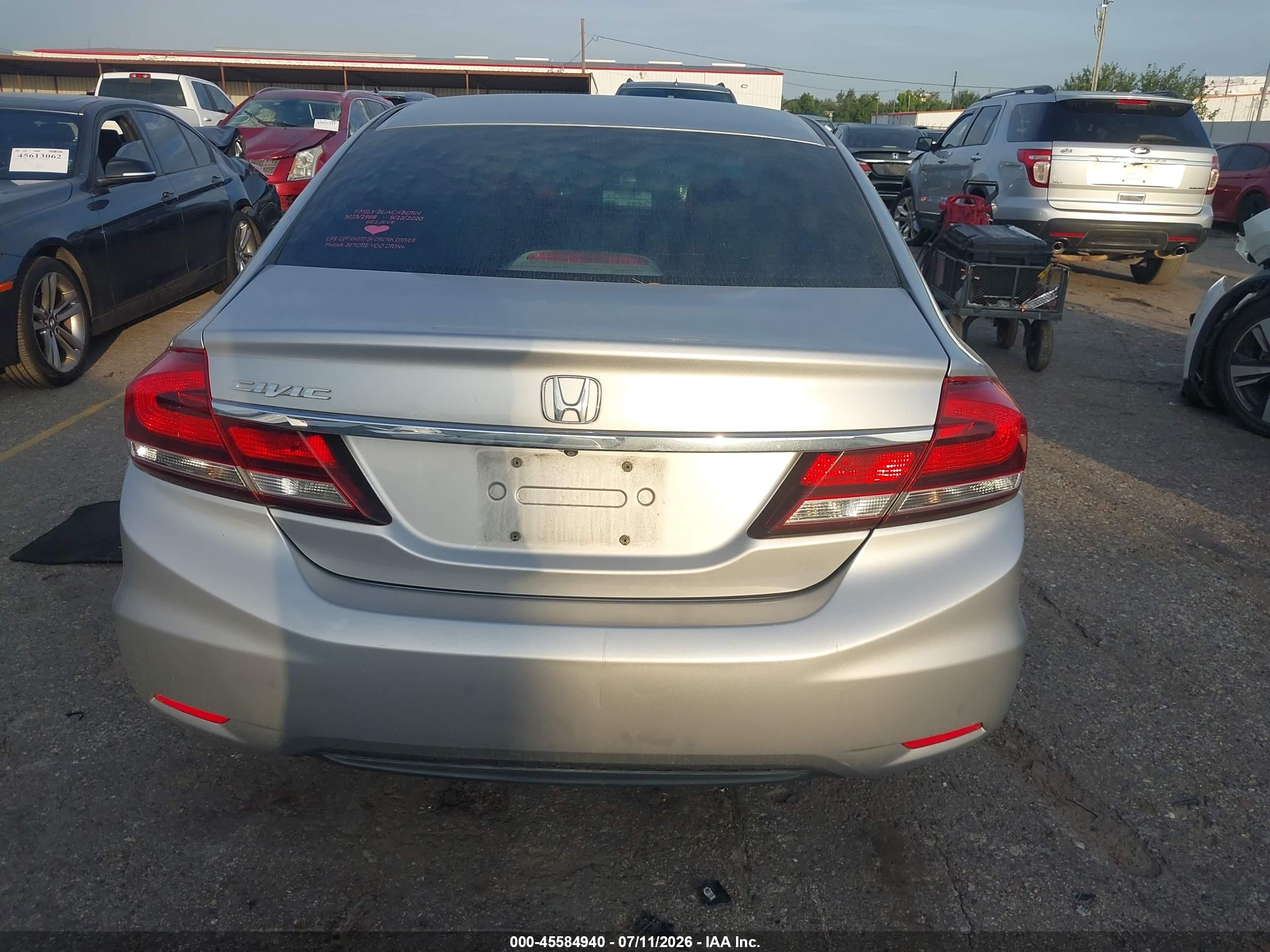 2015 Honda Civic Lx Gray vin: 19XFB2E51FE025395