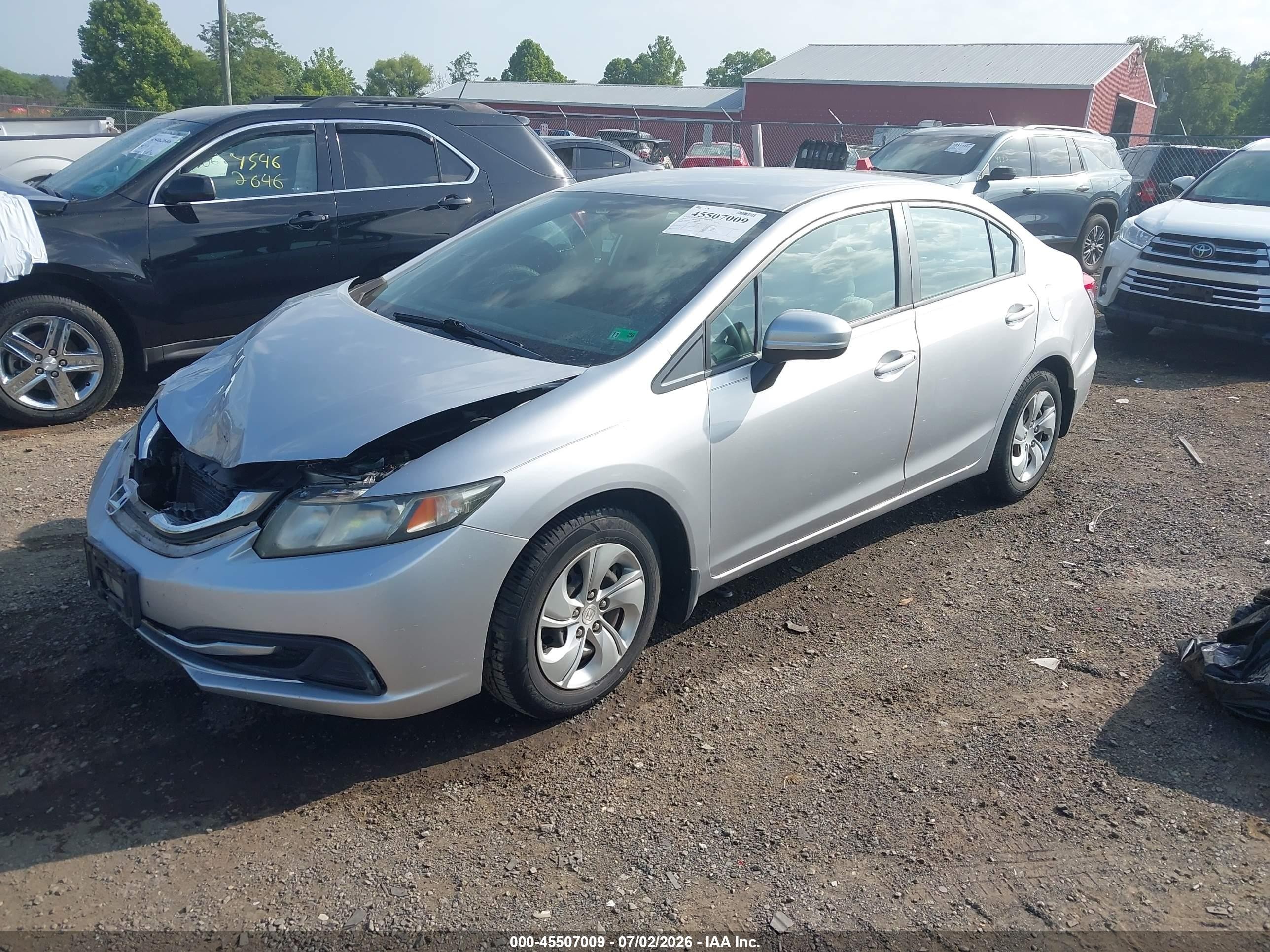 2015 Honda Civic Lx Silver vin: 19XFB2E51FE045484