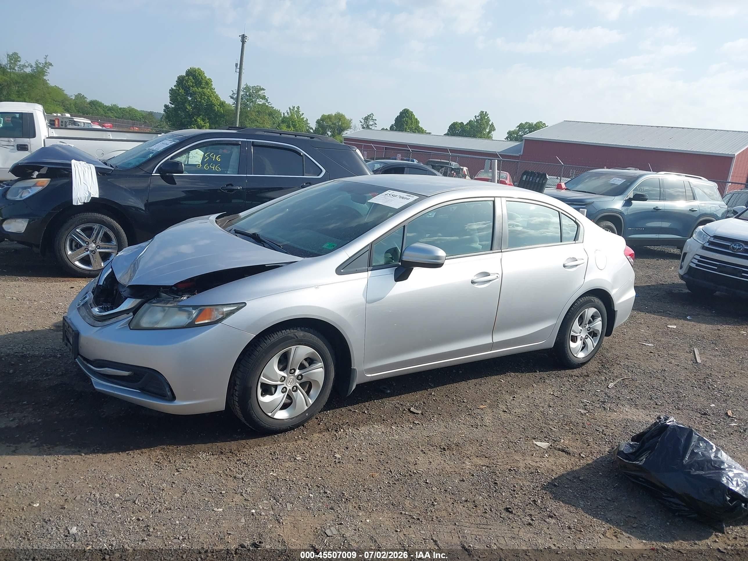 2015 Honda Civic Lx Silver vin: 19XFB2E51FE045484