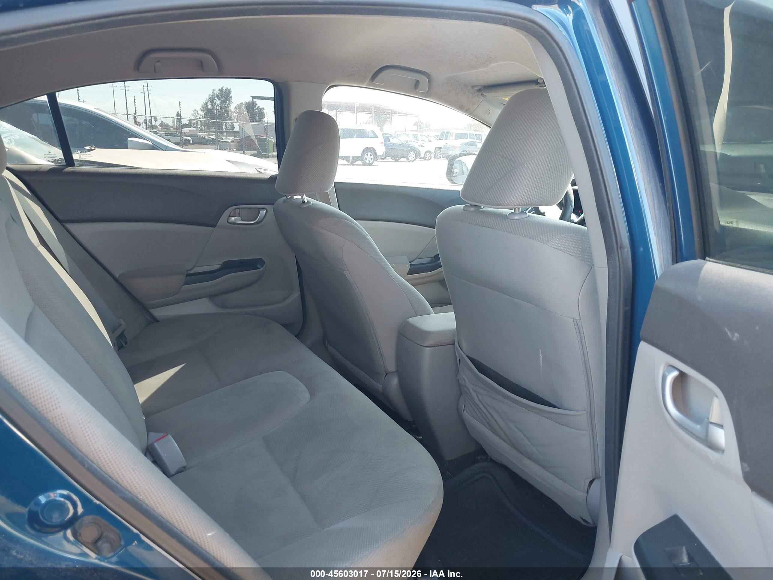 2012 Honda Civic Lx Blue vin: 19XFB2E52CE029998