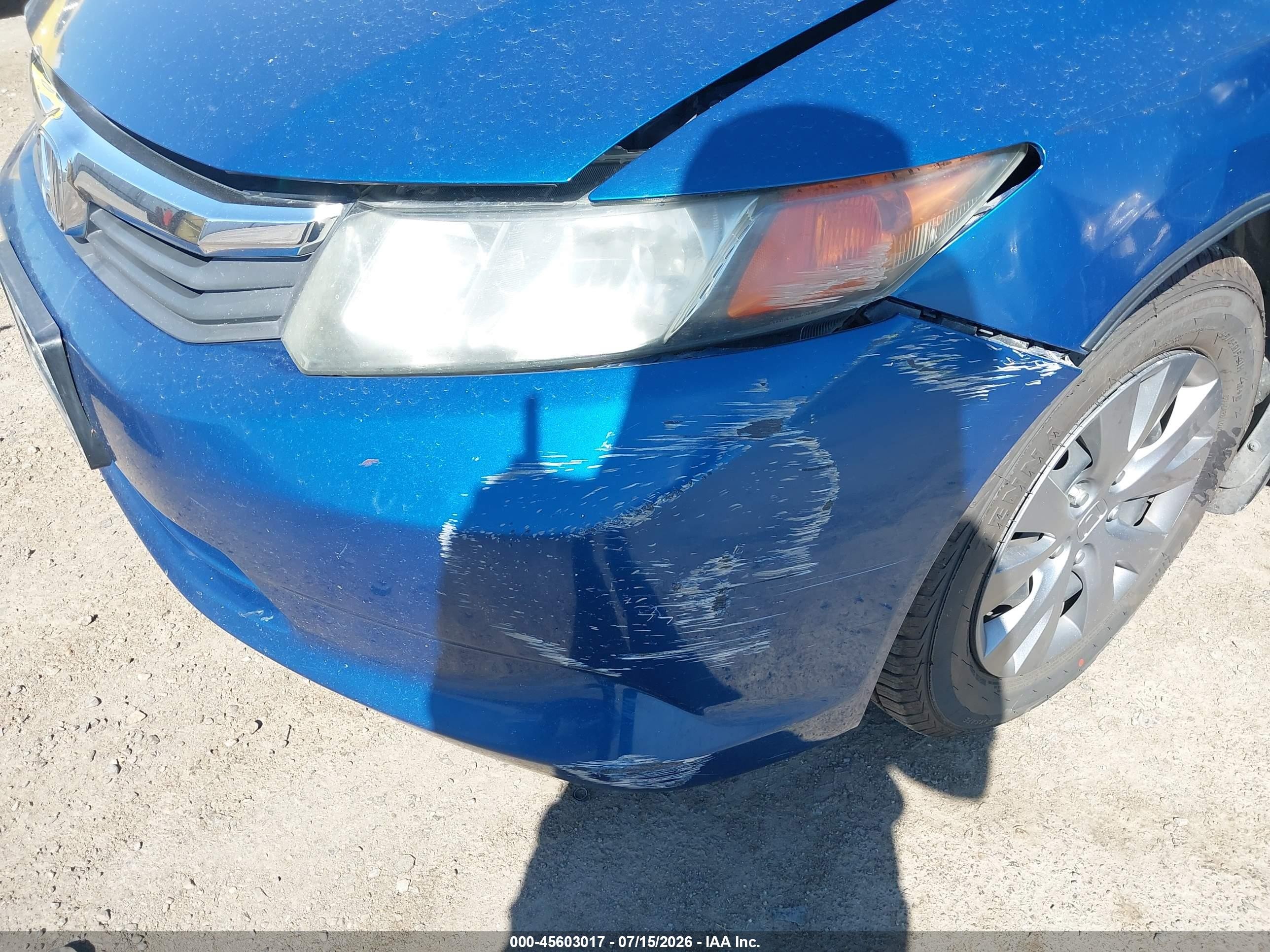 2012 Honda Civic Lx Blue vin: 19XFB2E52CE029998