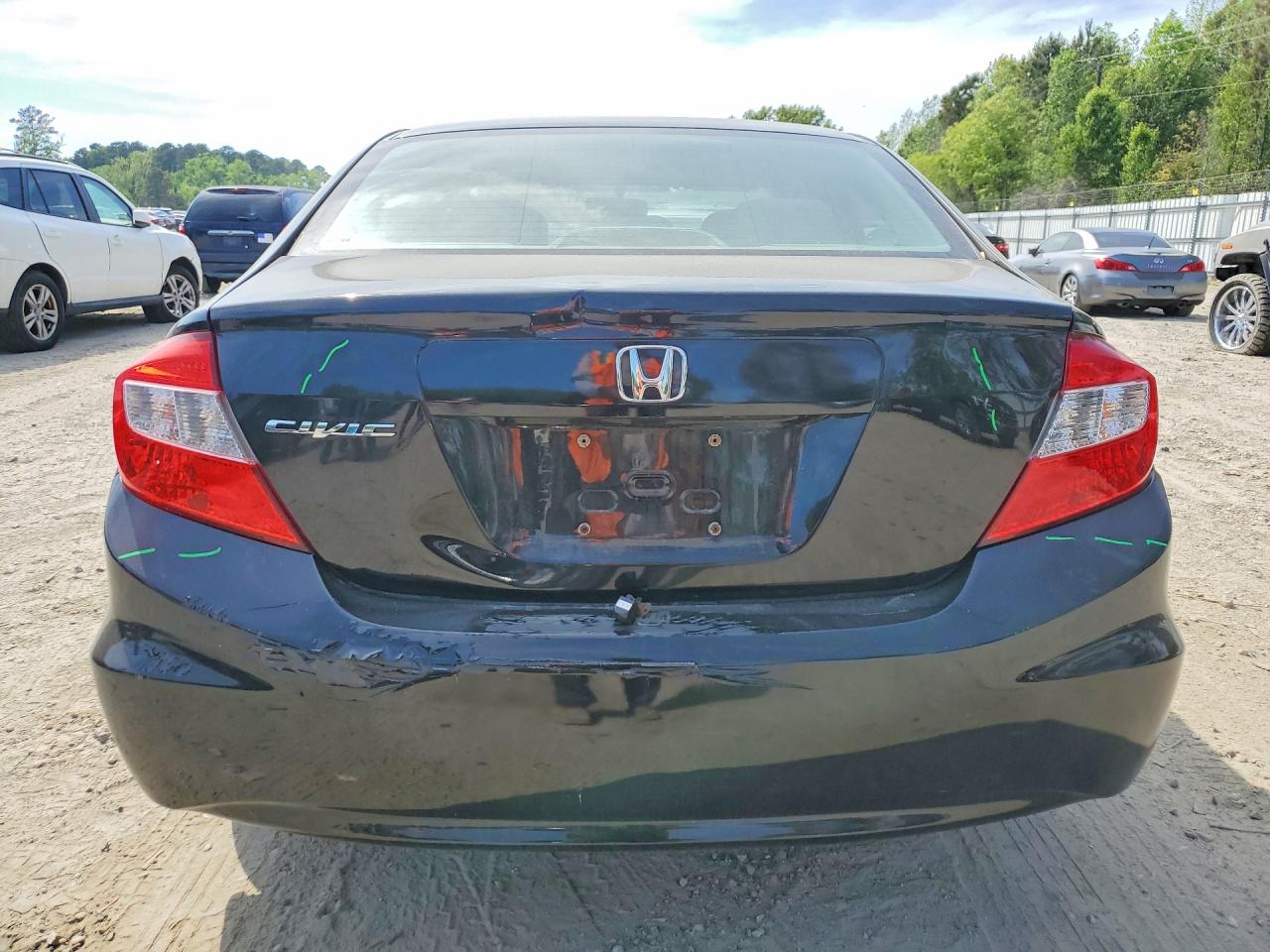 2012 Honda Civic Lx Black vin: 19XFB2E52CE064685
