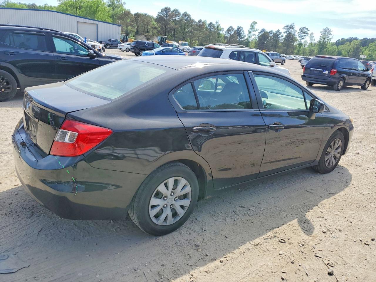 2012 Honda Civic Lx Black vin: 19XFB2E52CE064685