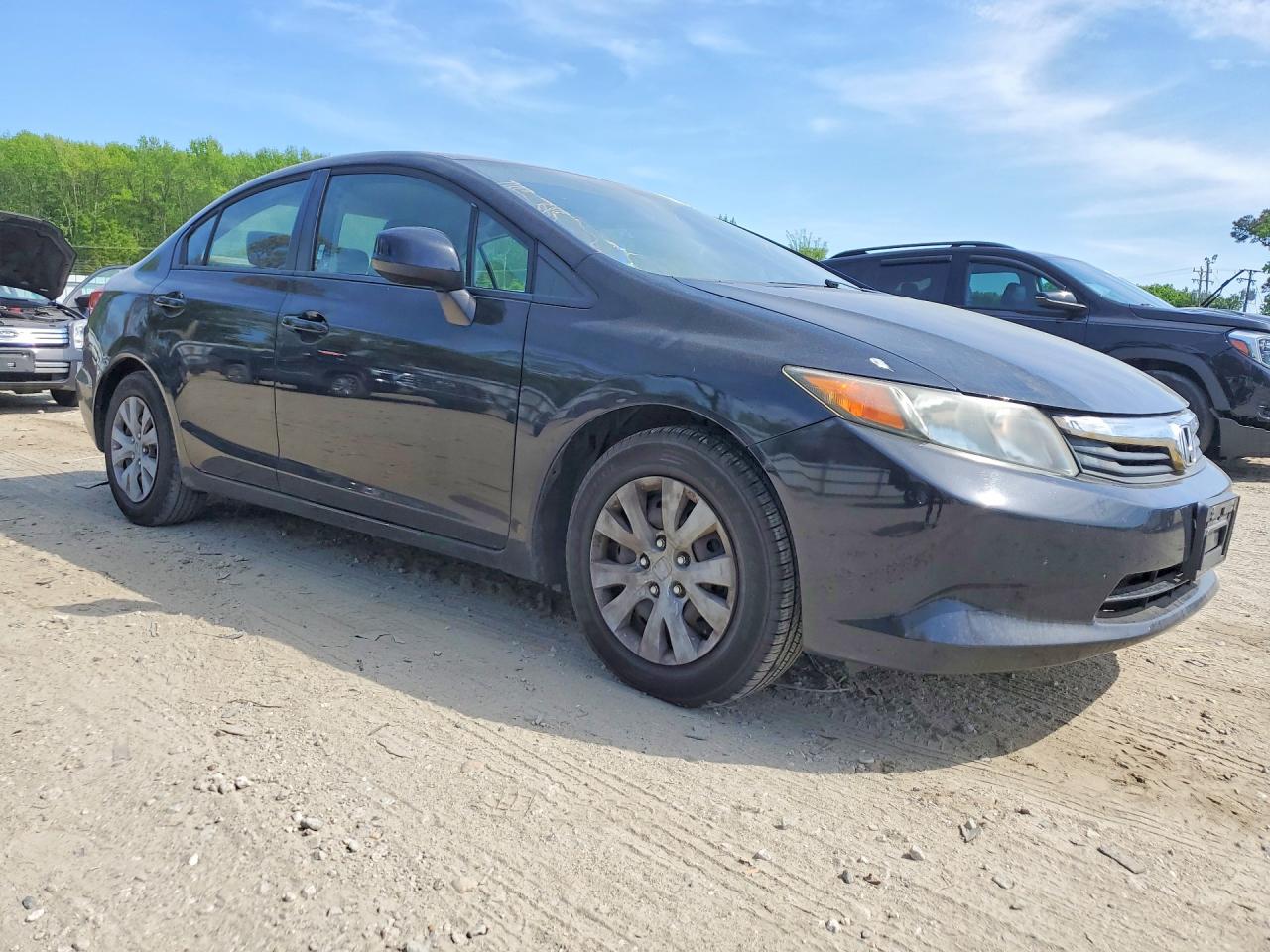 2012 Honda Civic Lx Black vin: 19XFB2E52CE064685