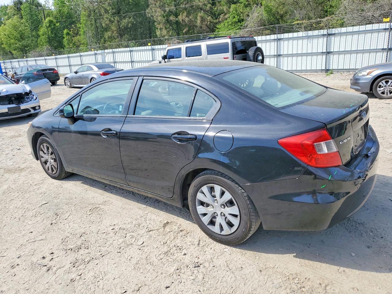2012 Honda Civic Lx Black vin: 19XFB2E52CE064685