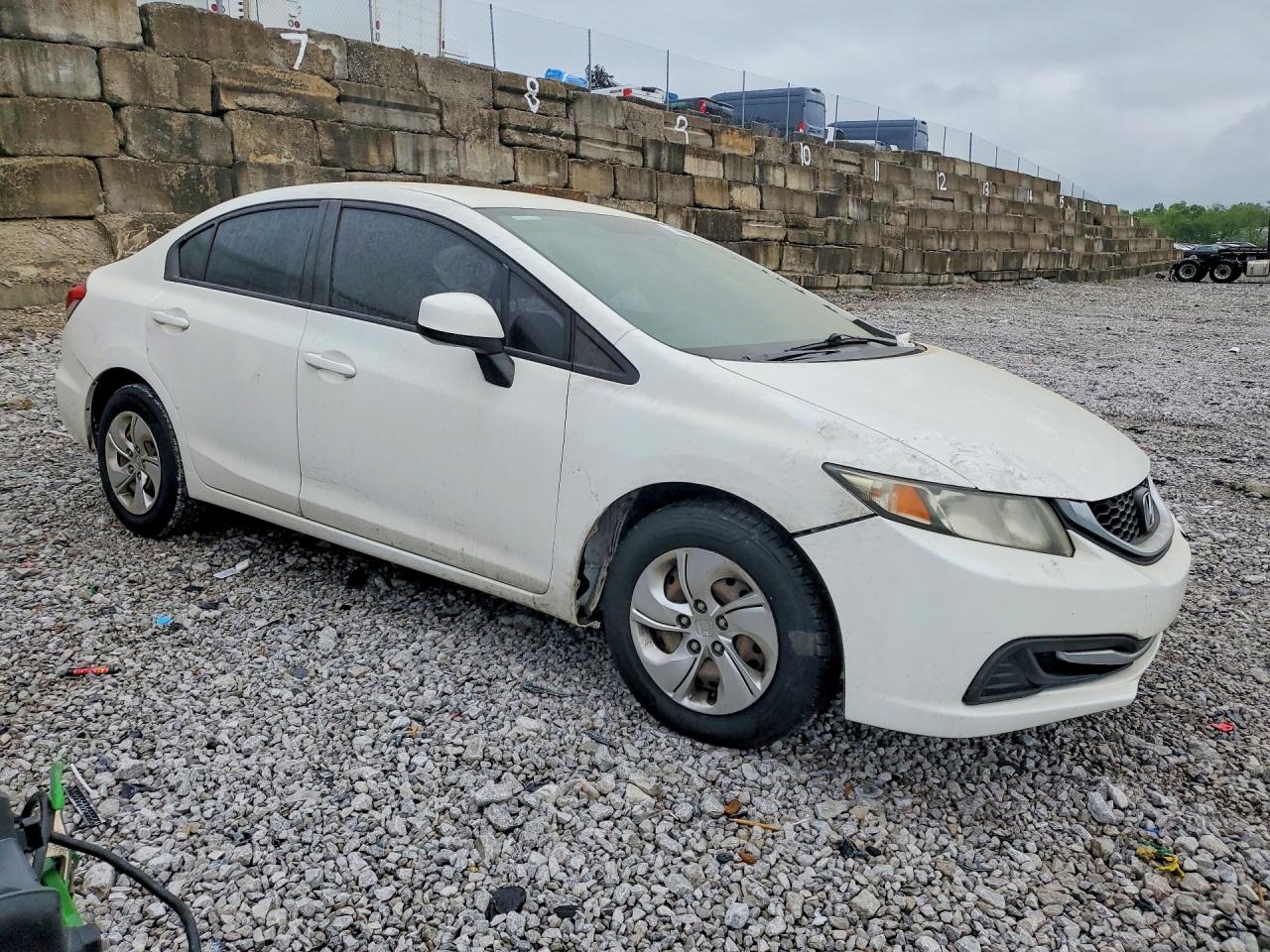 2013 Honda Civic Lx White vin: 19XFB2E52DE002298