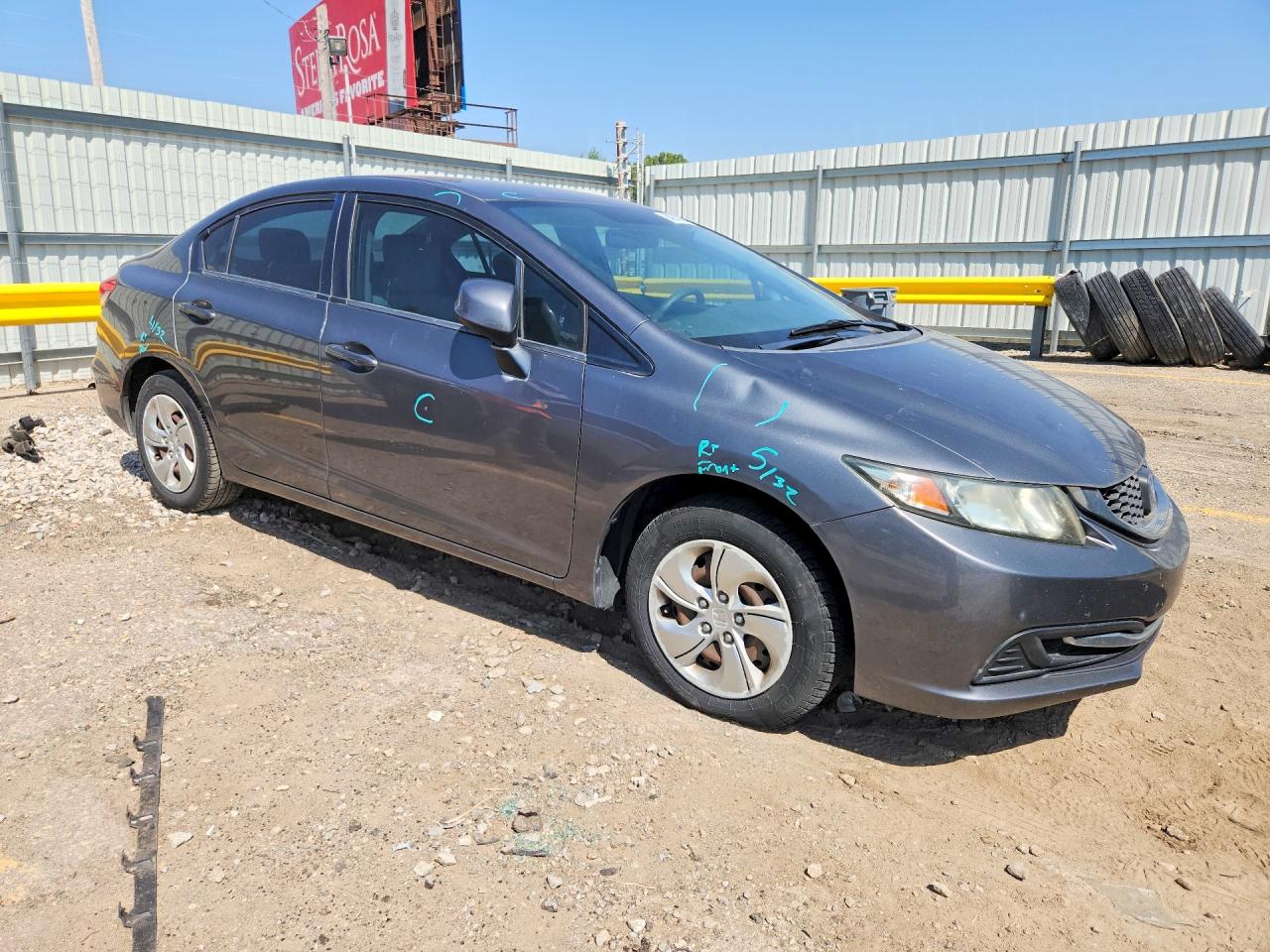 2013 Honda Civic Lx Серый vin: 19XFB2E52DE077664