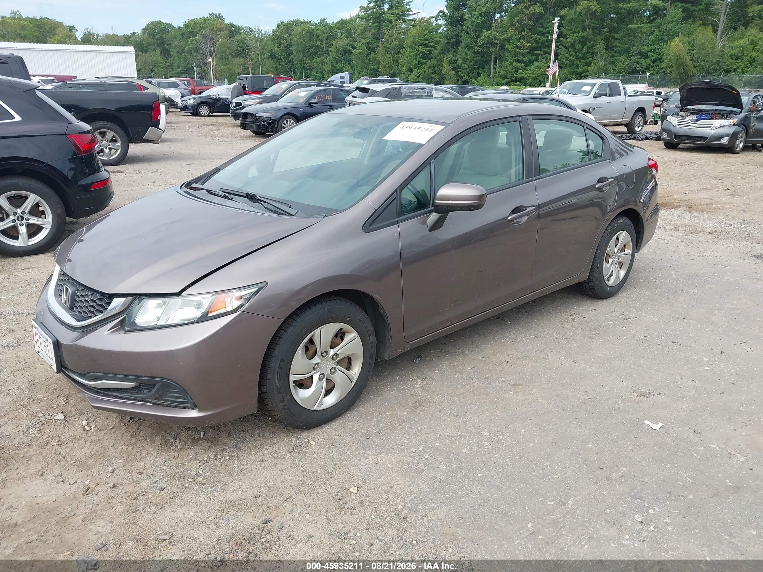 2015 Honda Civic Lx Brown vin: 19XFB2E52FE042626