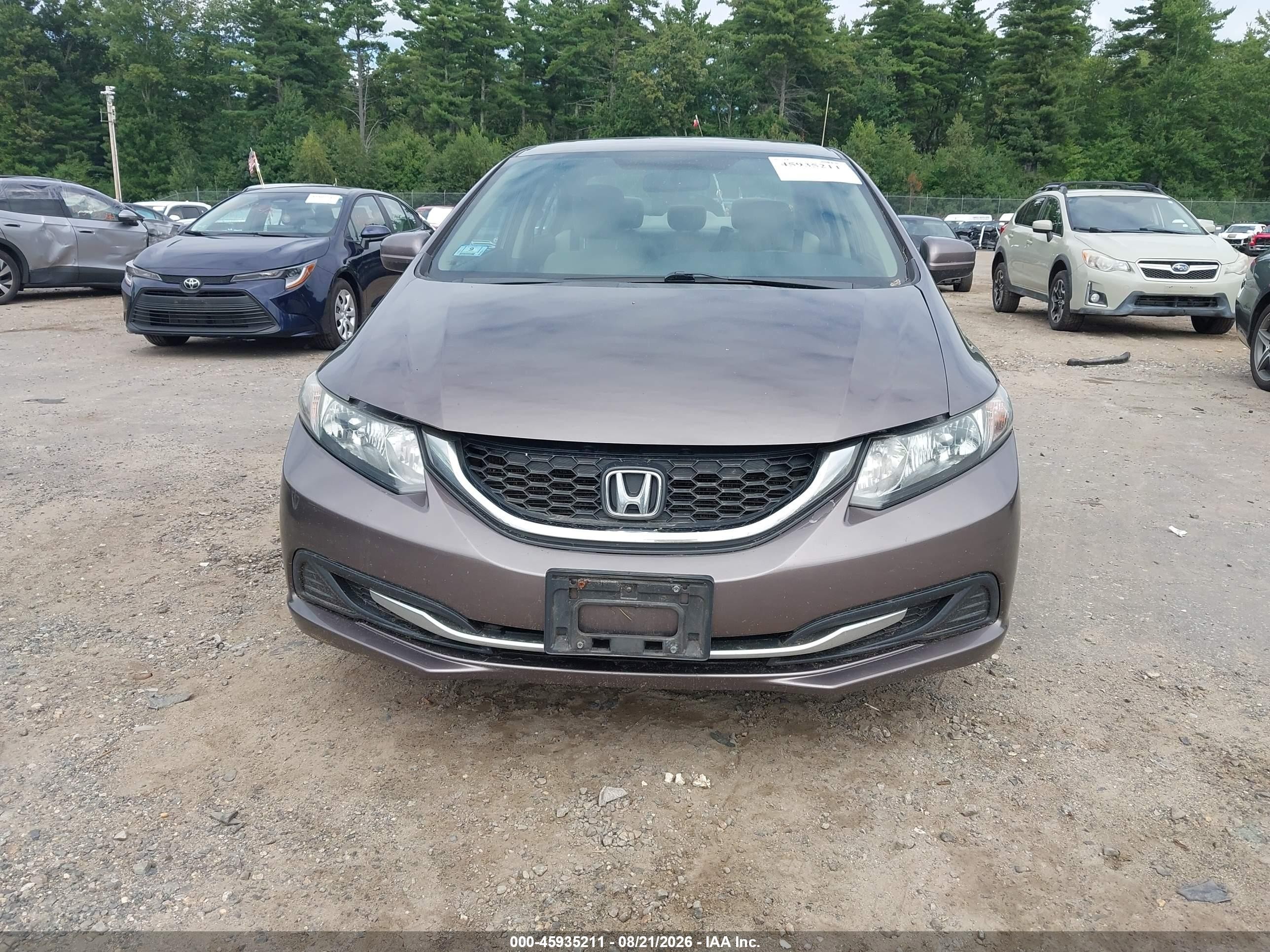 2015 Honda Civic Lx Brown vin: 19XFB2E52FE042626