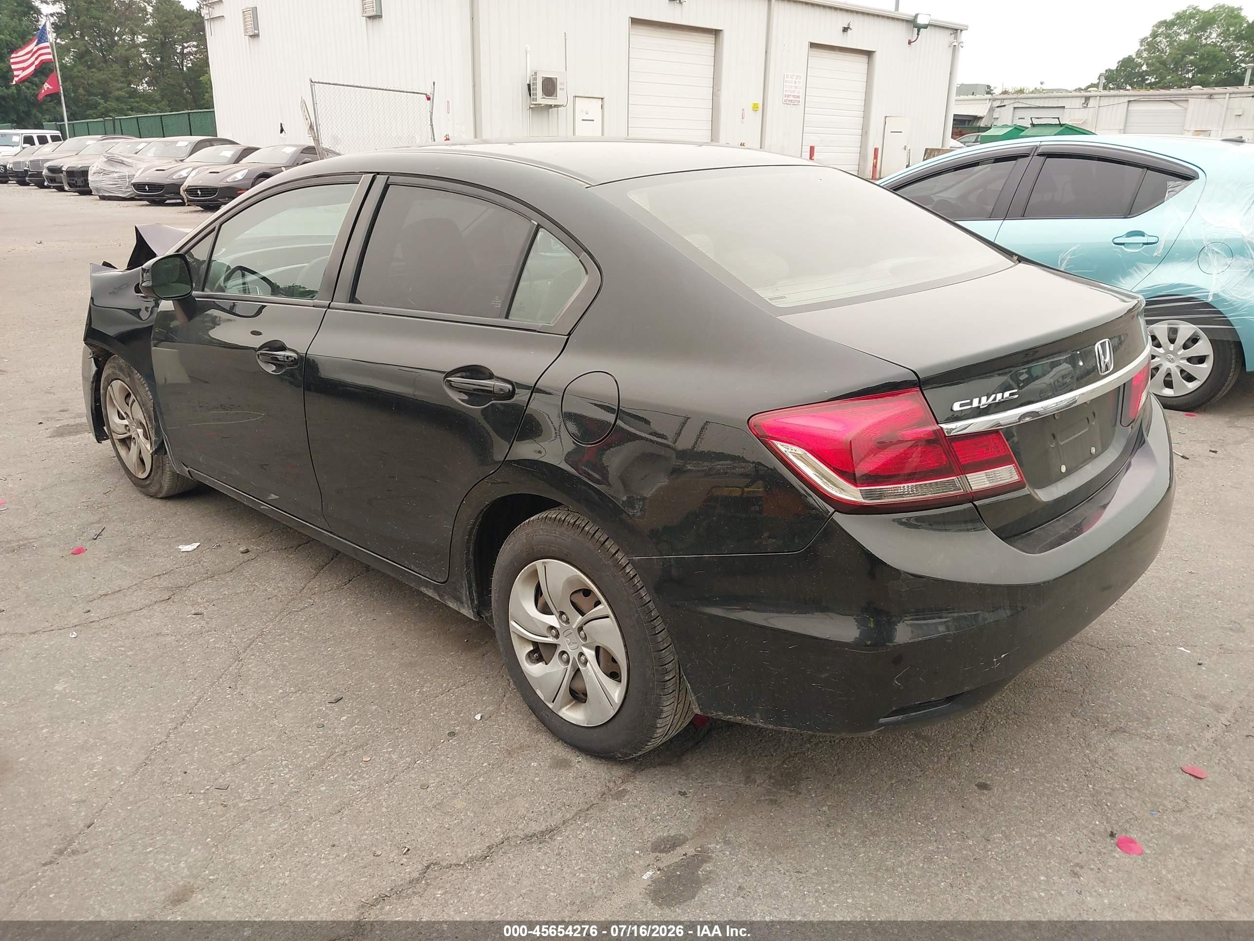 2013 Honda Civic Lx Black vin: 19XFB2E53DE069749