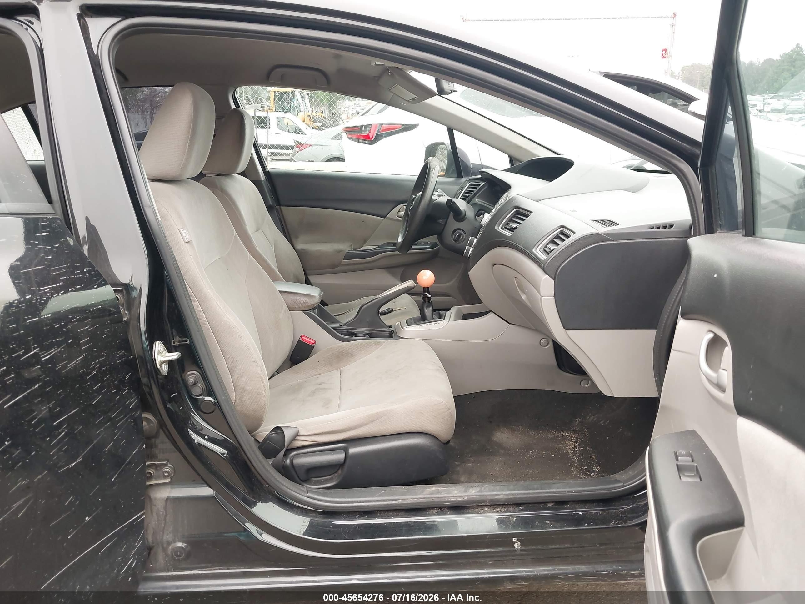 2013 Honda Civic Lx Black vin: 19XFB2E53DE069749