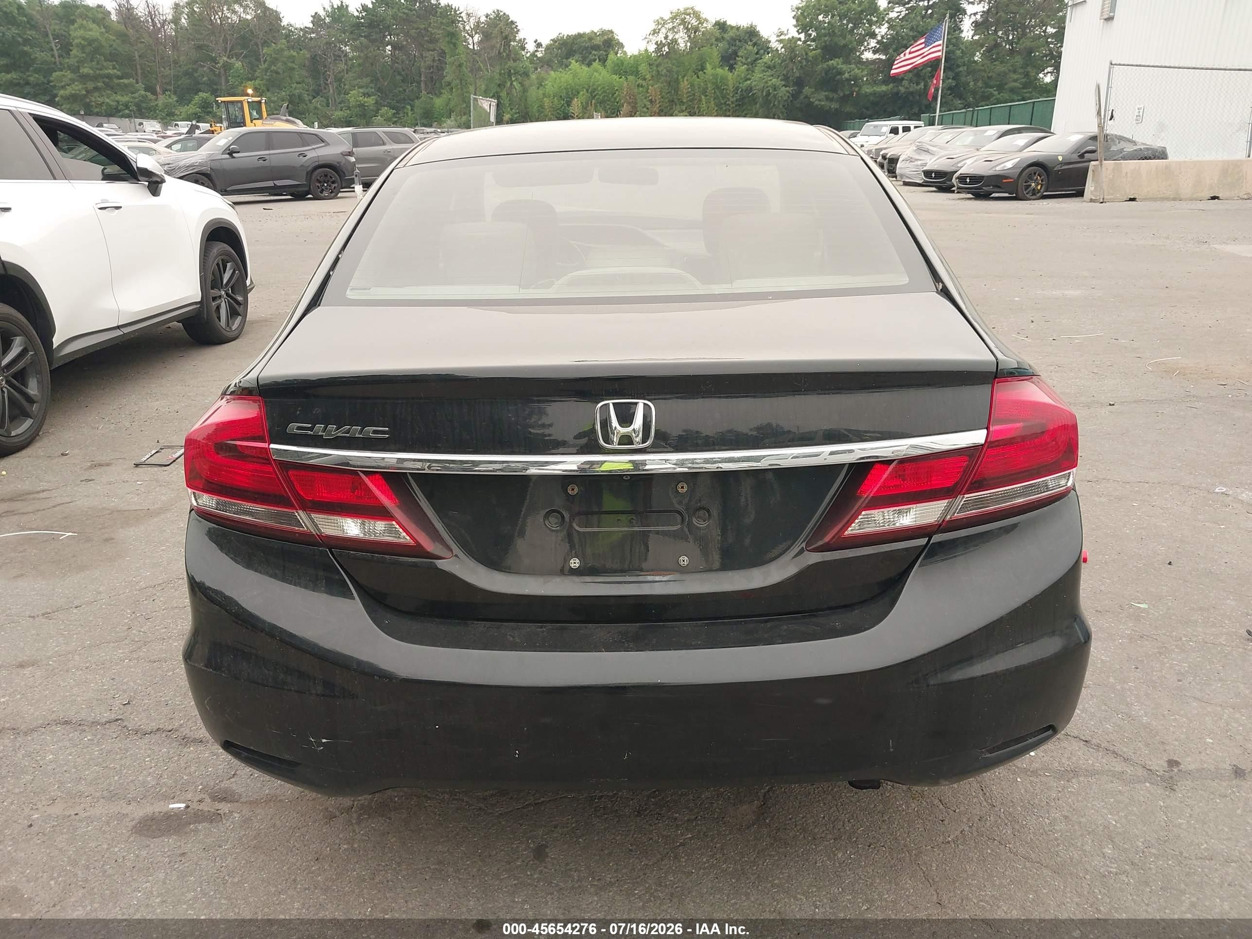 2013 Honda Civic Lx Black vin: 19XFB2E53DE069749