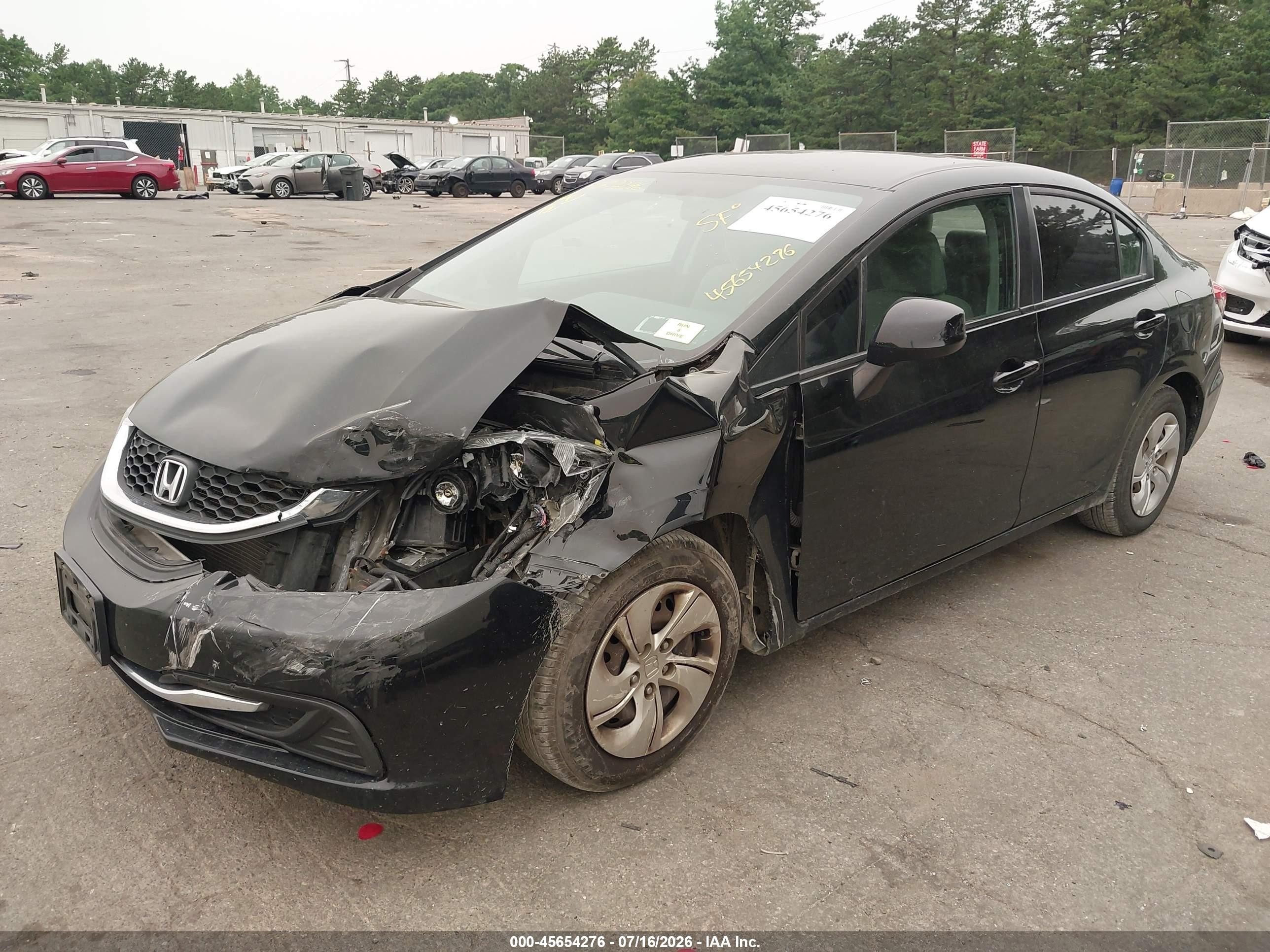 2013 Honda Civic Lx Black vin: 19XFB2E53DE069749