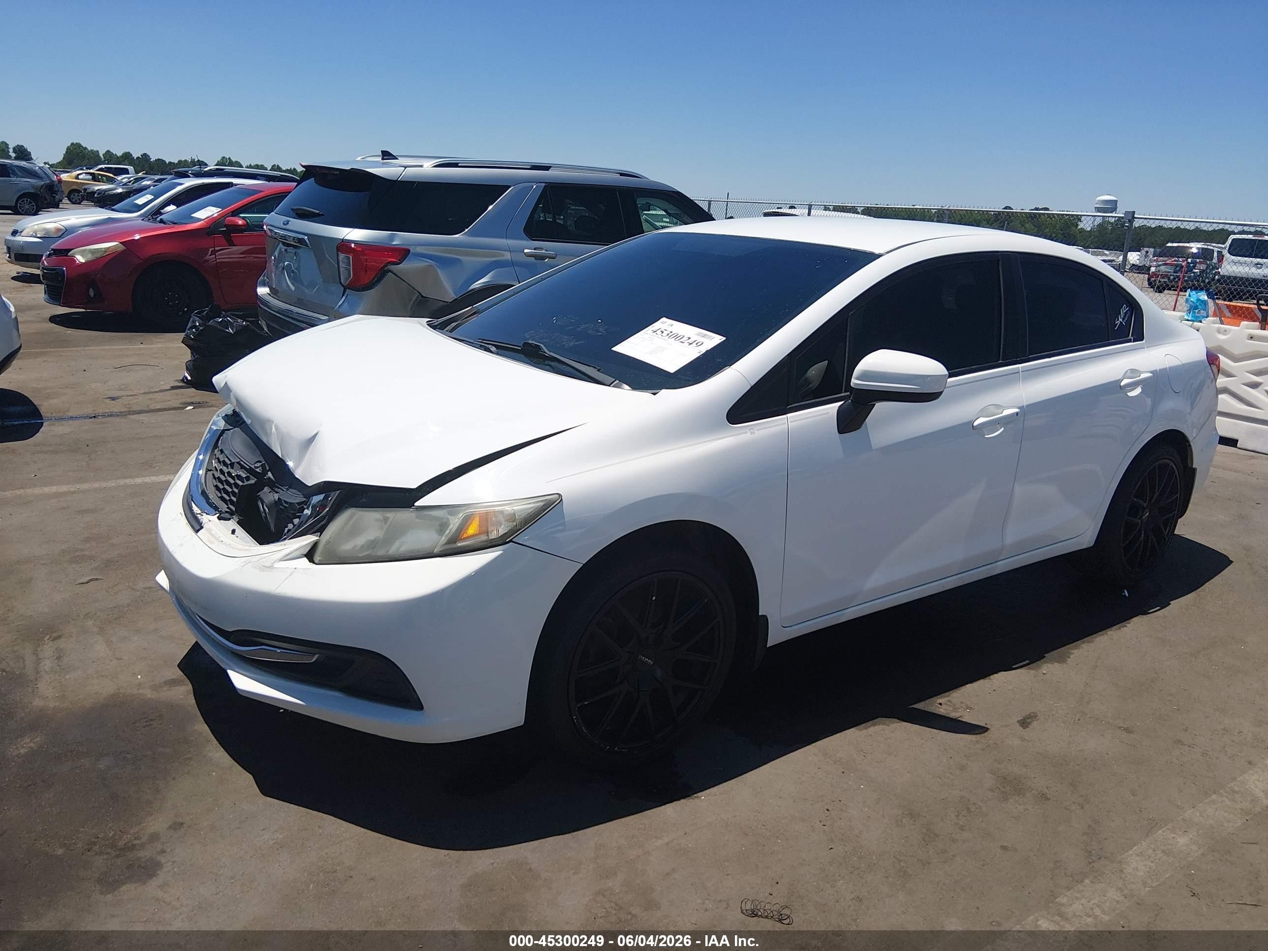 2014 Honda Civic Lx White vin: 19XFB2E53EE037188