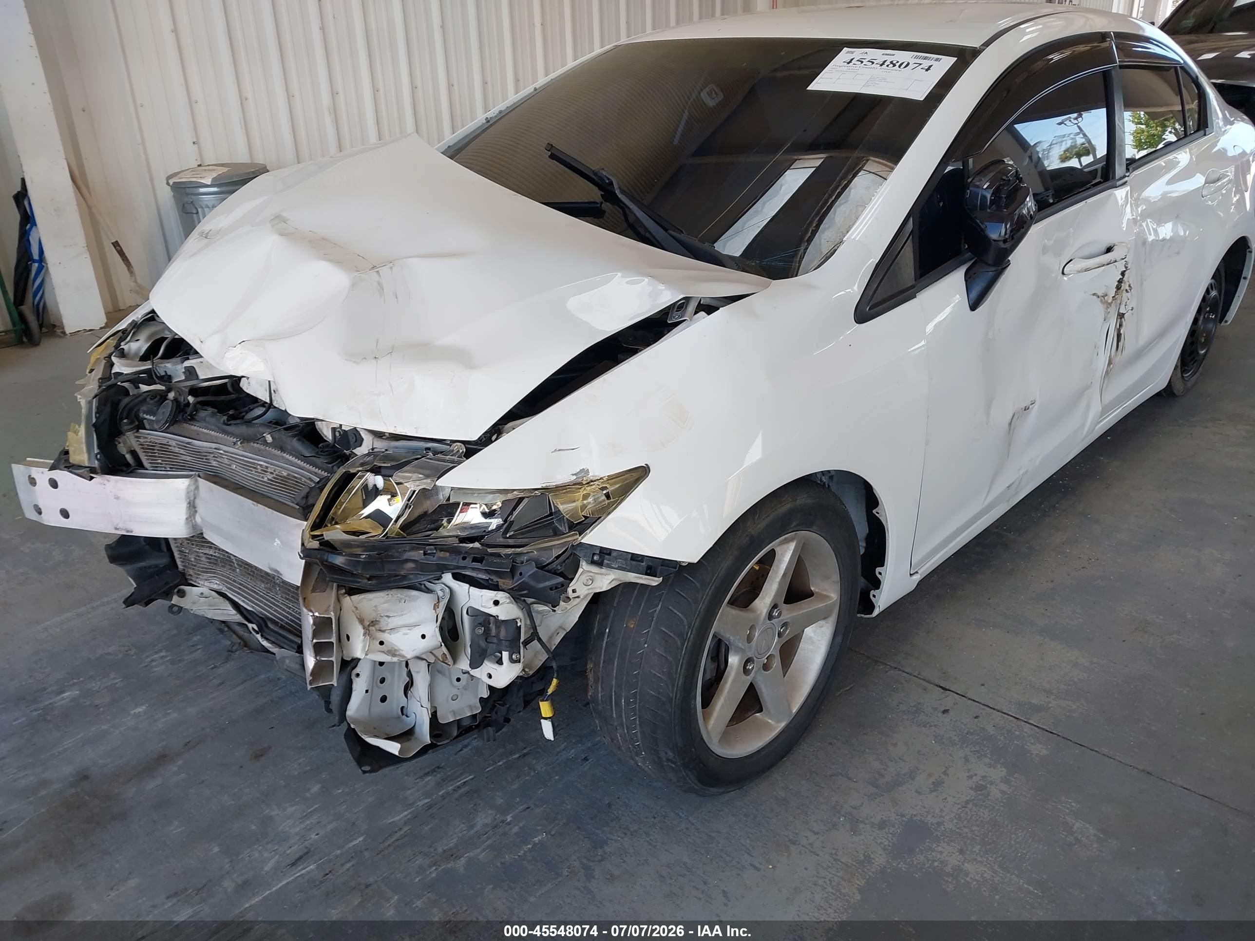 2012 Honda Civic Lx White vin: 19XFB2E54CE005069