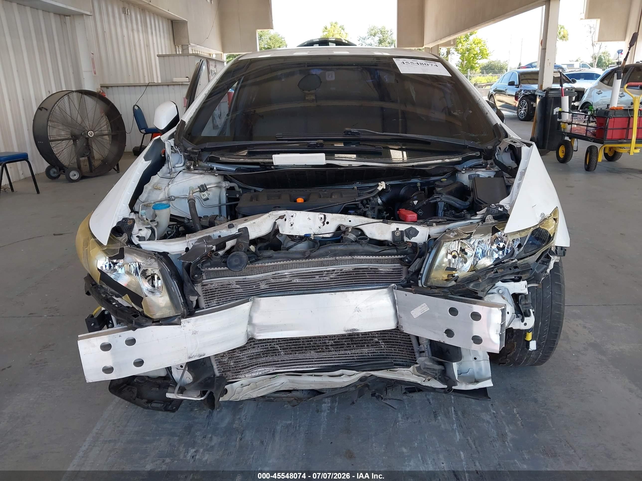 2012 Honda Civic Lx White vin: 19XFB2E54CE005069