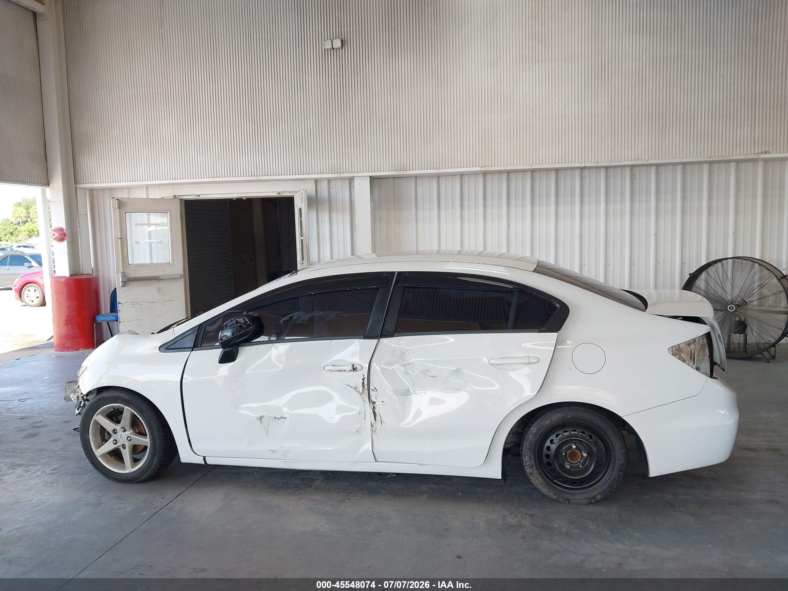 2012 Honda Civic Lx White vin: 19XFB2E54CE005069