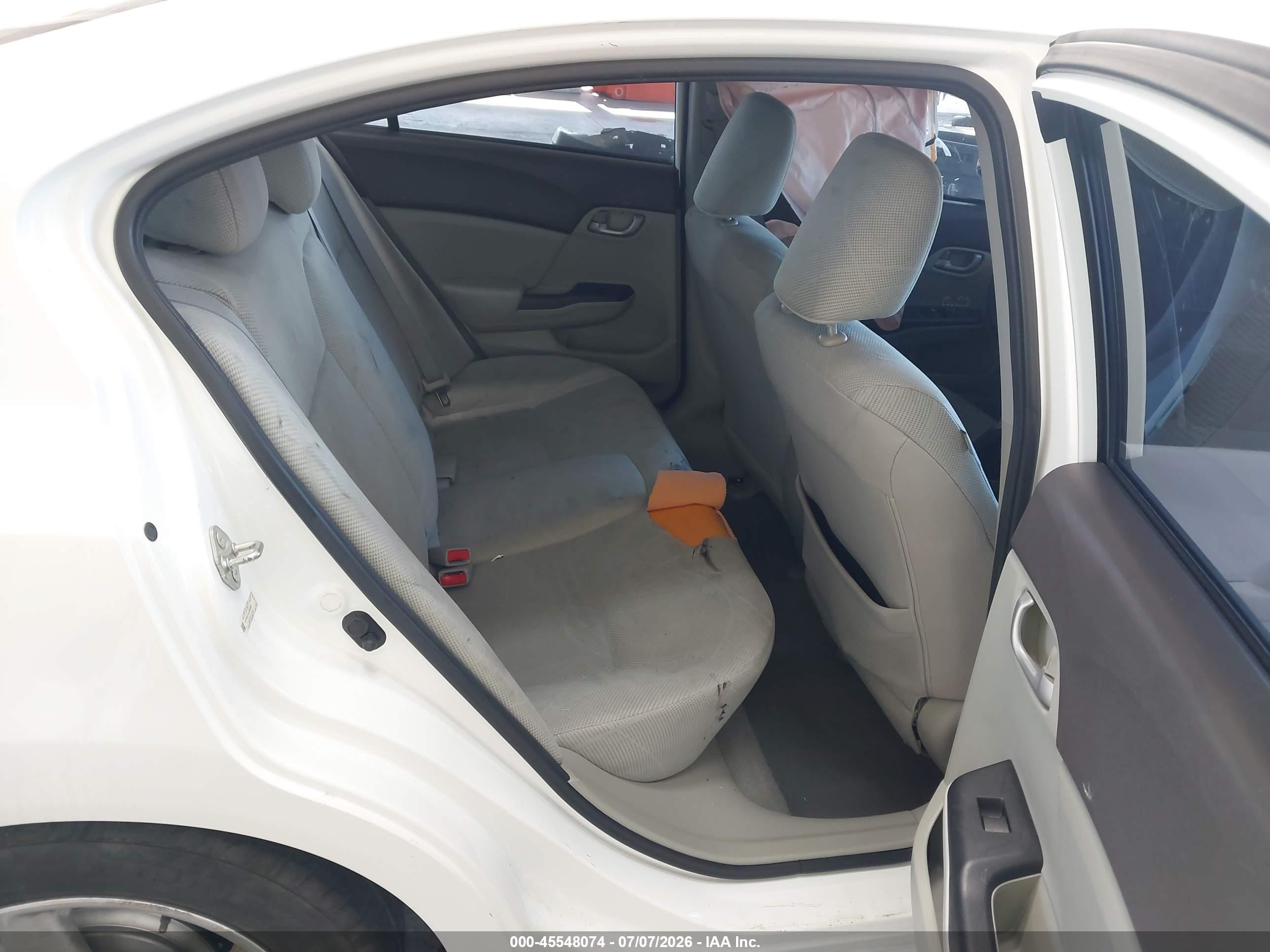 2012 Honda Civic Lx White vin: 19XFB2E54CE005069