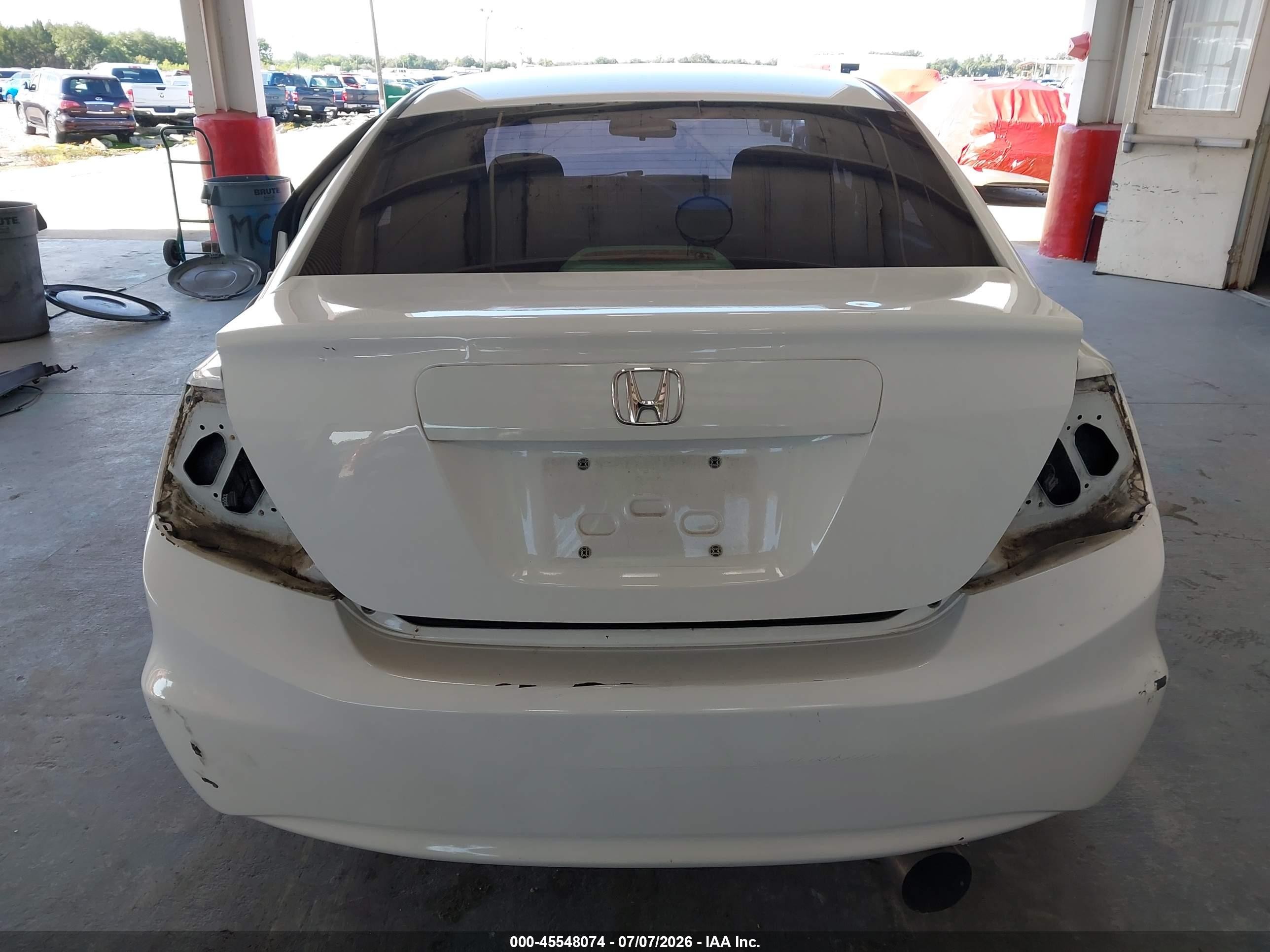 2012 Honda Civic Lx White vin: 19XFB2E54CE005069
