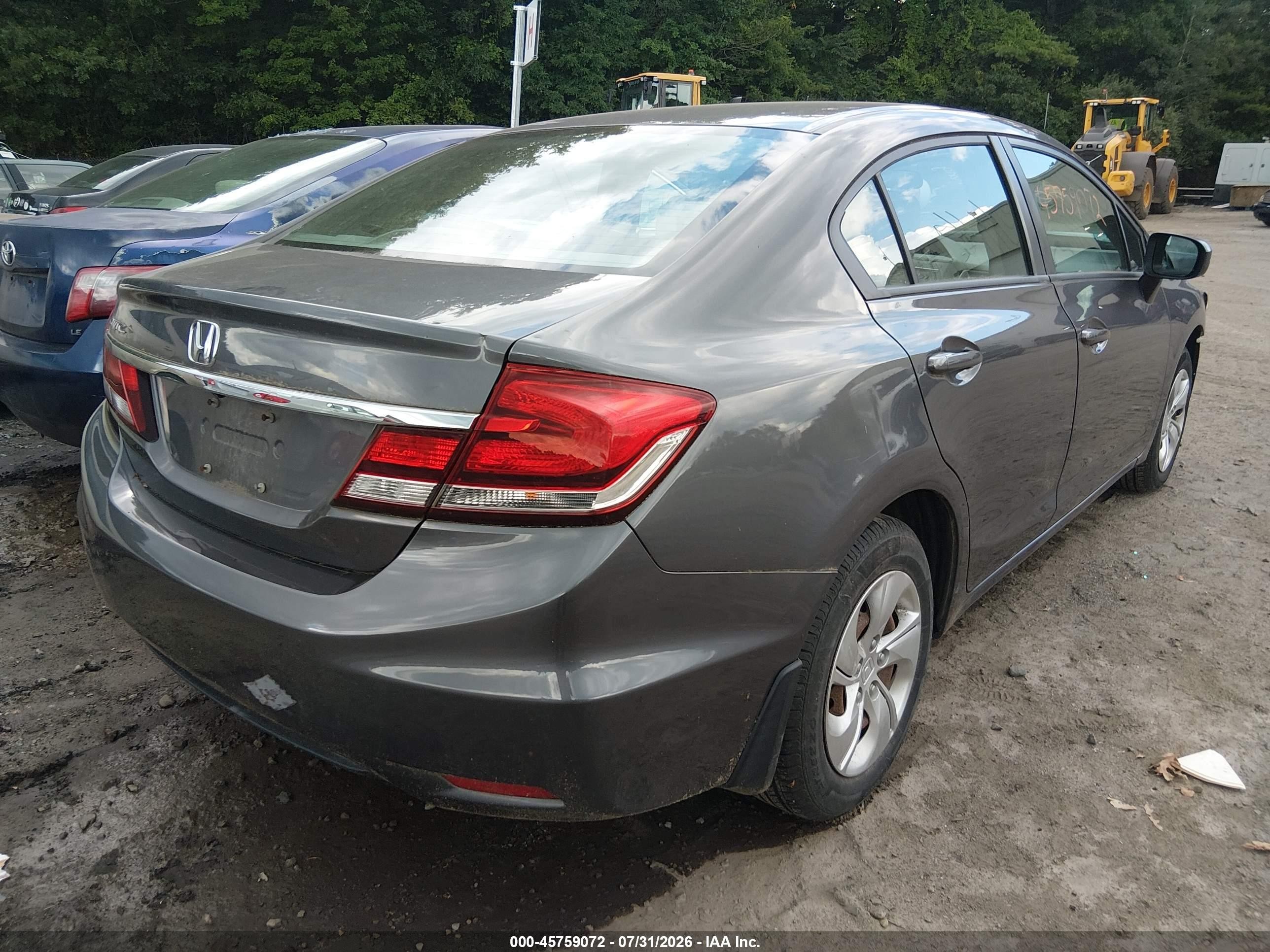2014 Honda Civic Lx Серый vin: 19XFB2E54EE049303