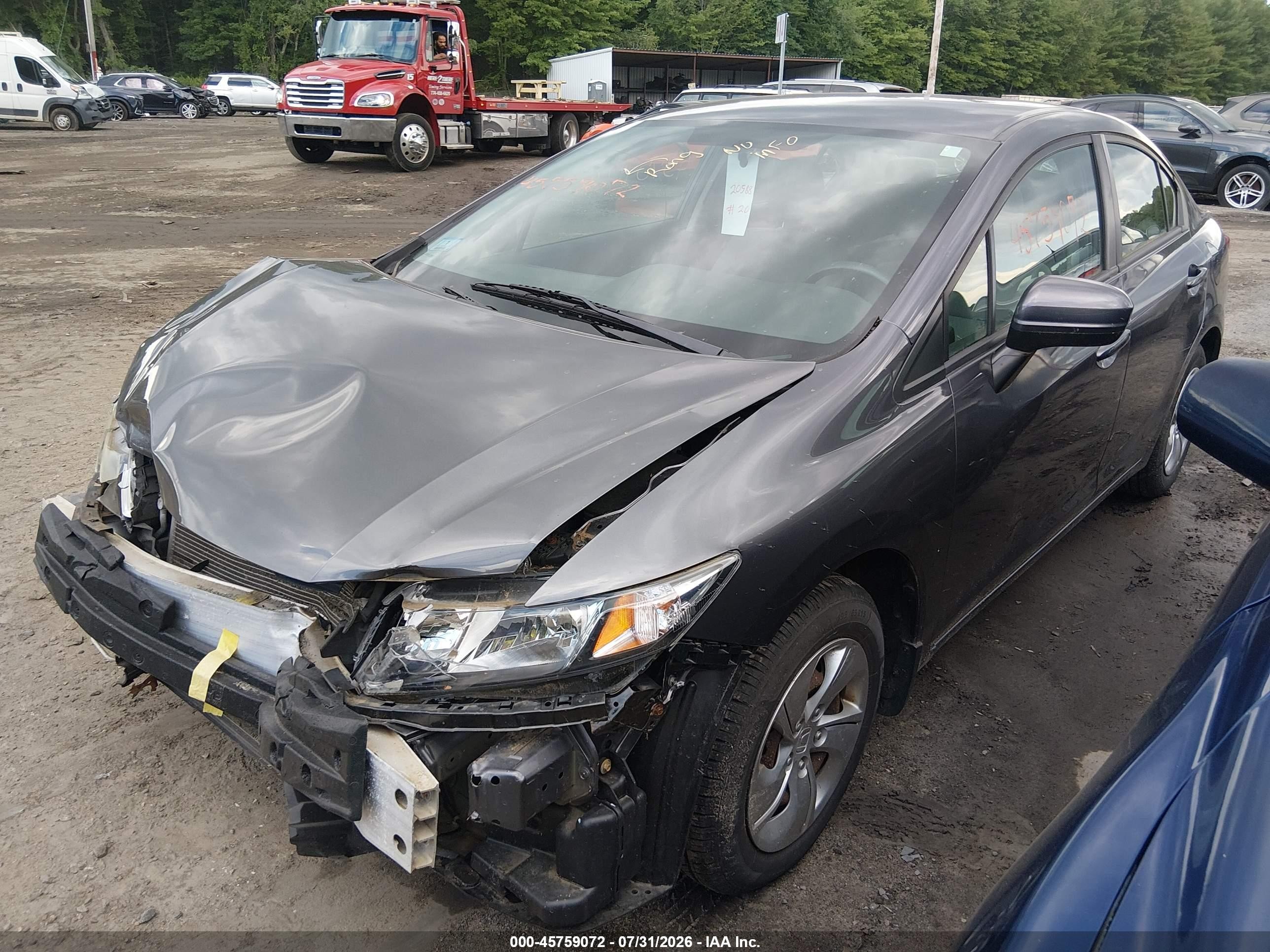 2014 Honda Civic Lx Серый vin: 19XFB2E54EE049303