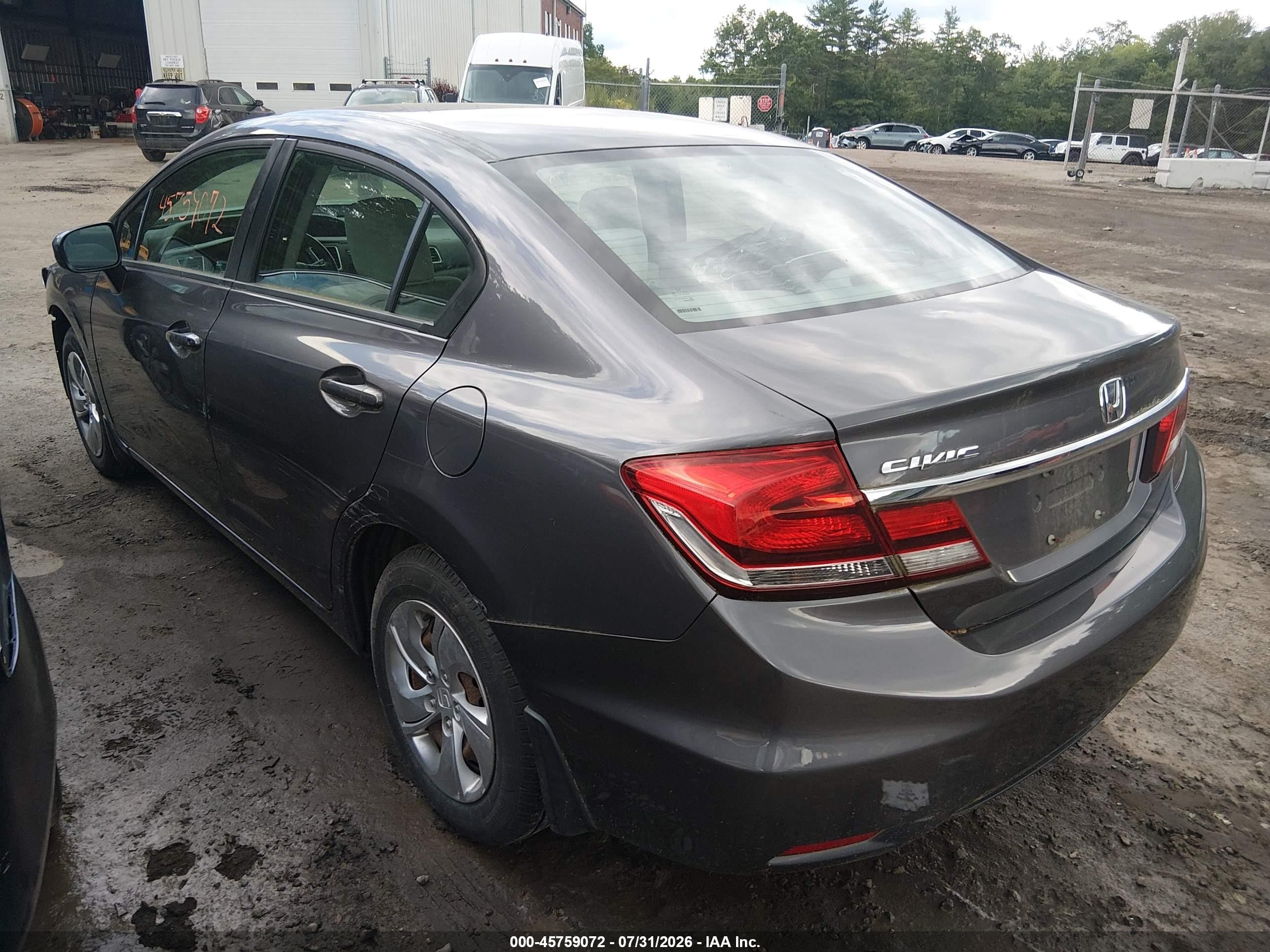 2014 Honda Civic Lx Серый vin: 19XFB2E54EE049303