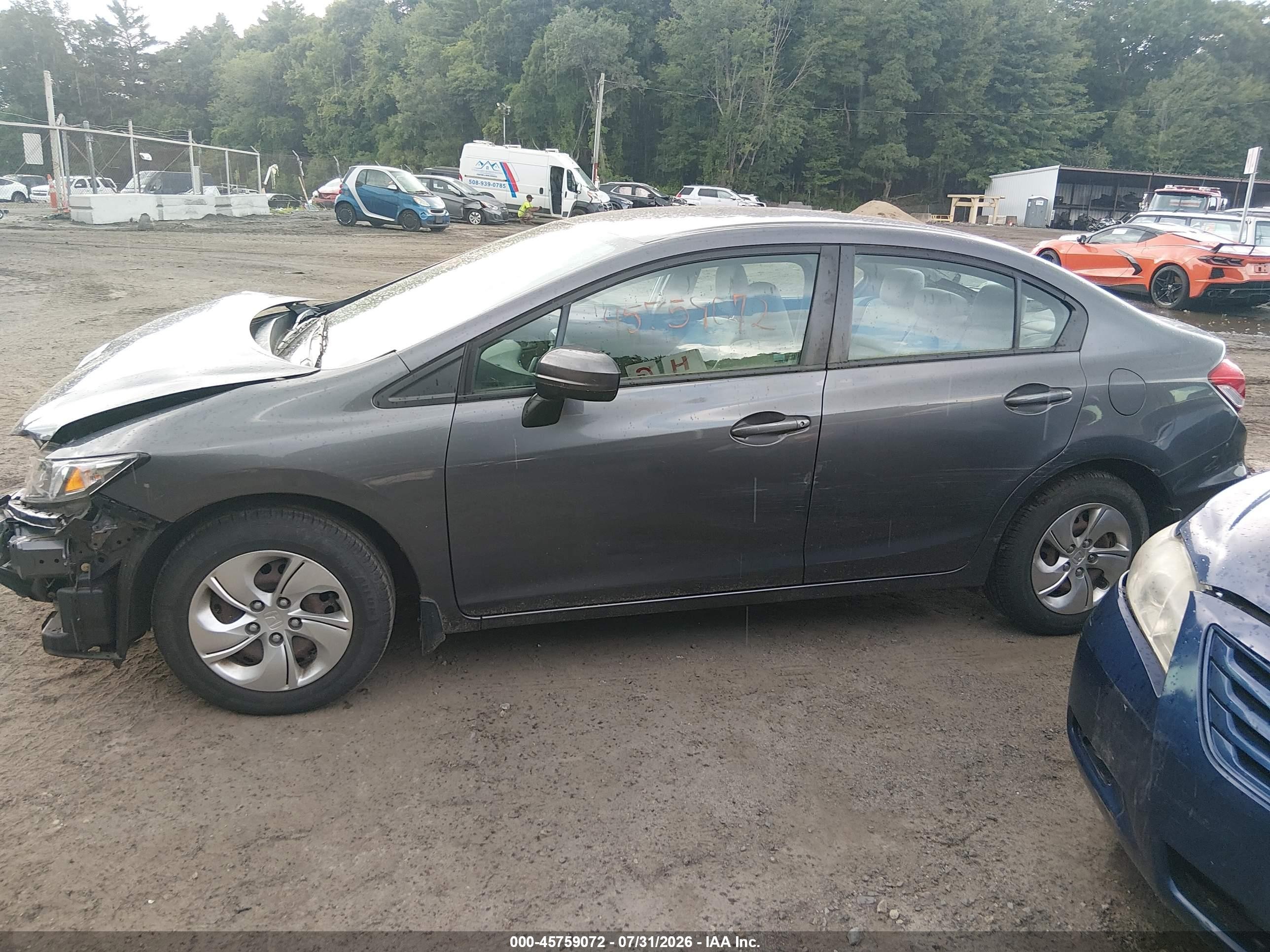 2014 Honda Civic Lx Серый vin: 19XFB2E54EE049303