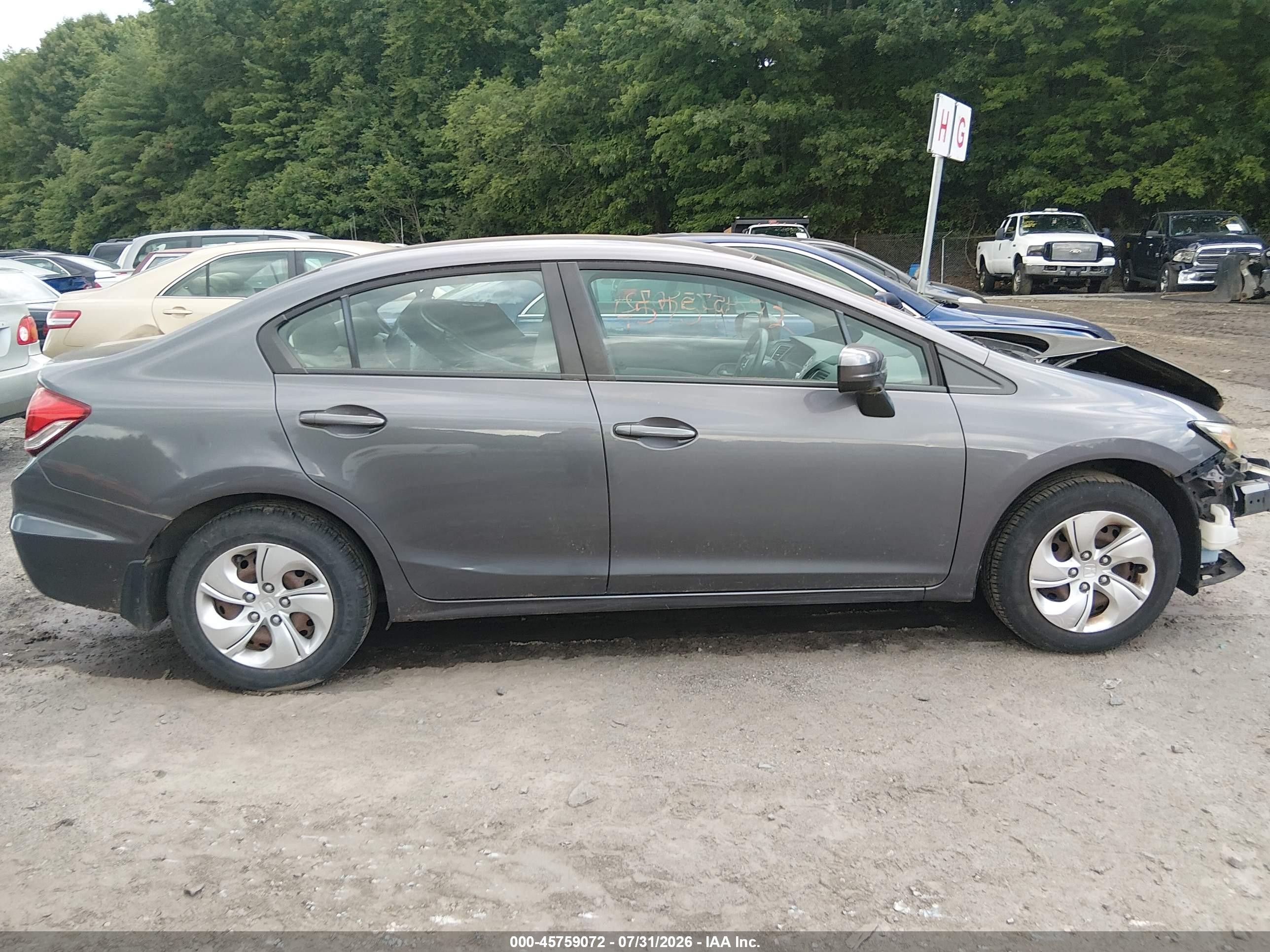 2014 Honda Civic Lx Серый vin: 19XFB2E54EE049303