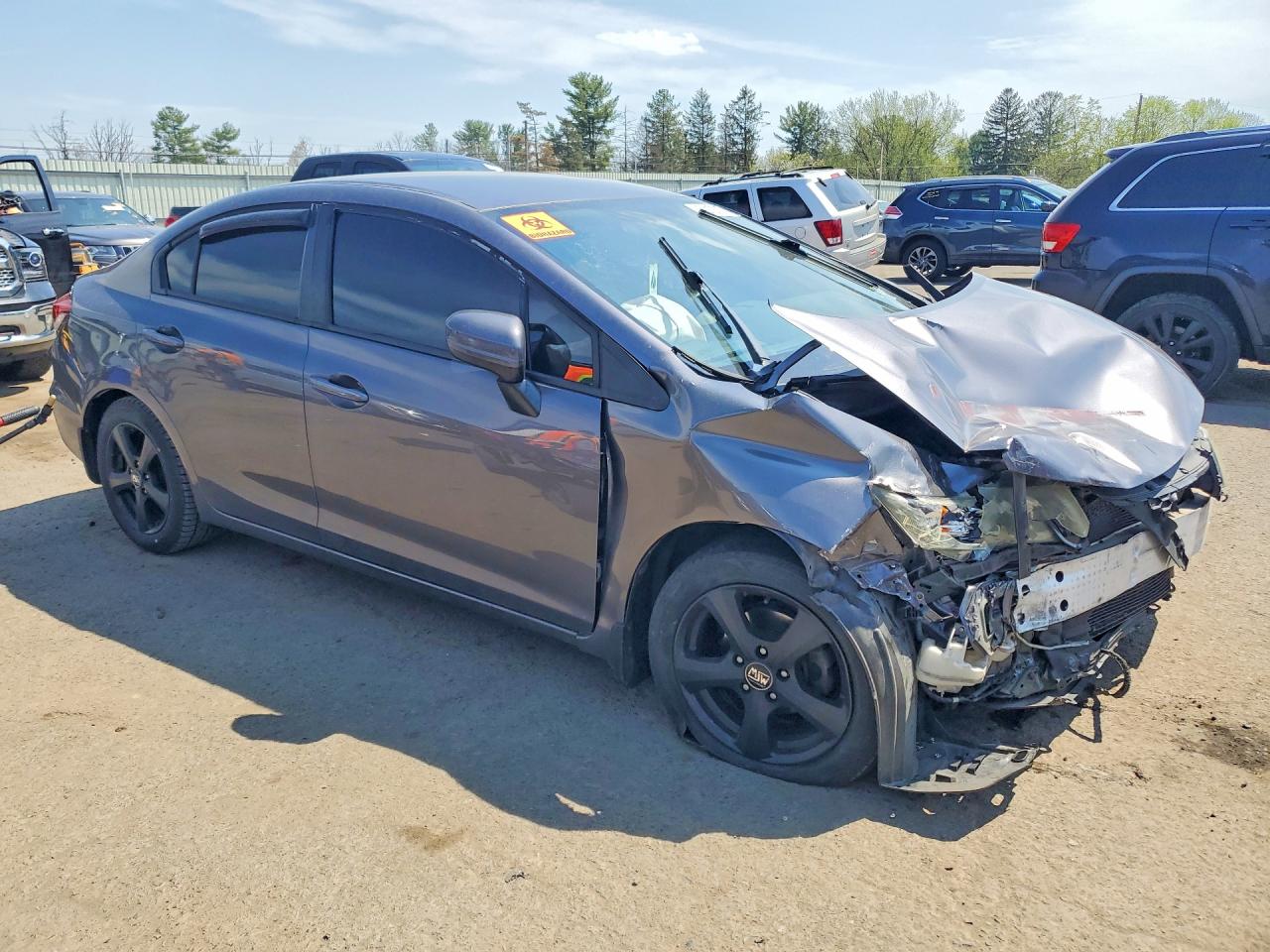 2015 Honda Civic Lx Gray vin: 19XFB2E54FE047374