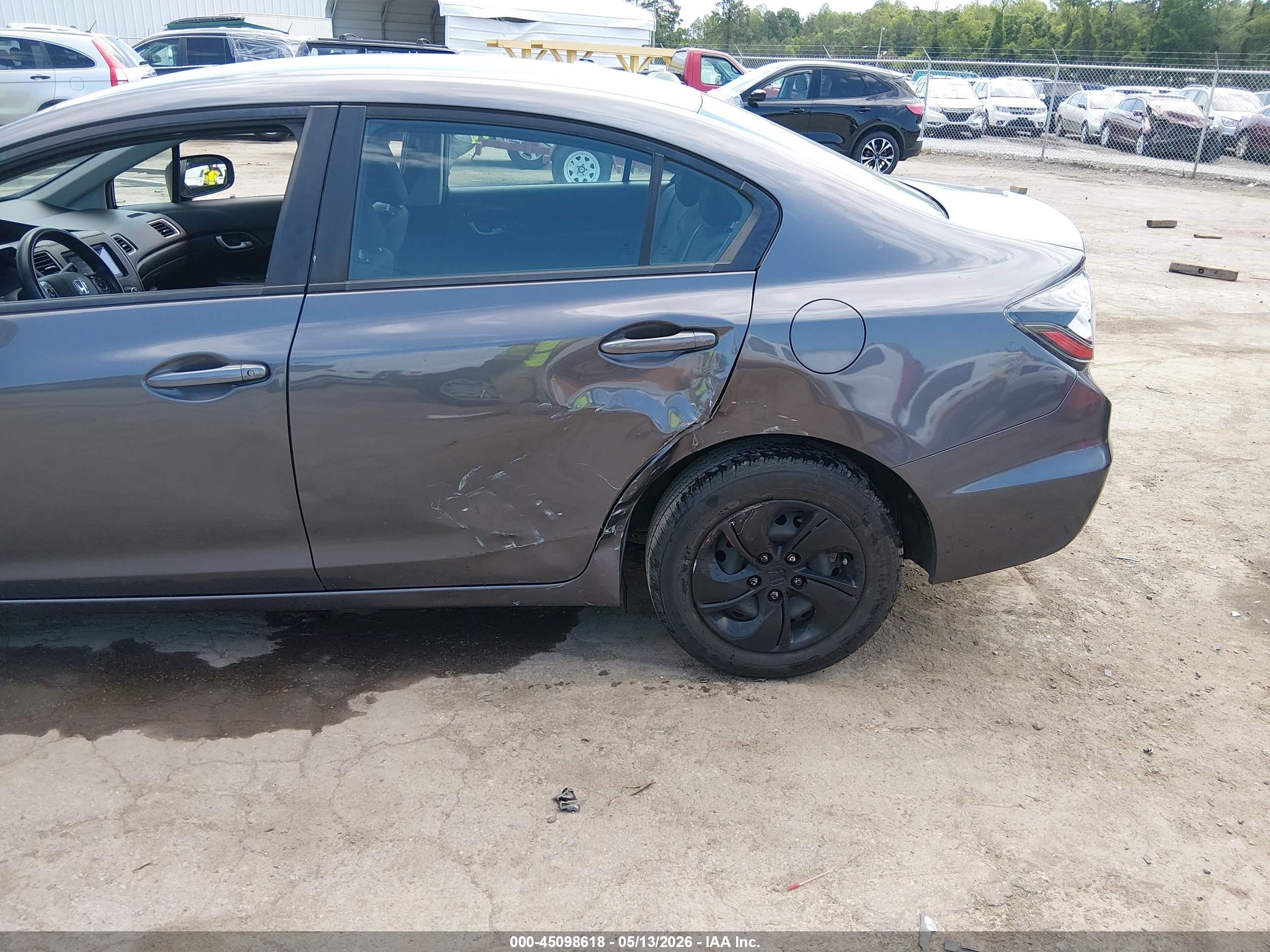 2014 Honda Civic Lx Gray vin: 19XFB2E55EE045356