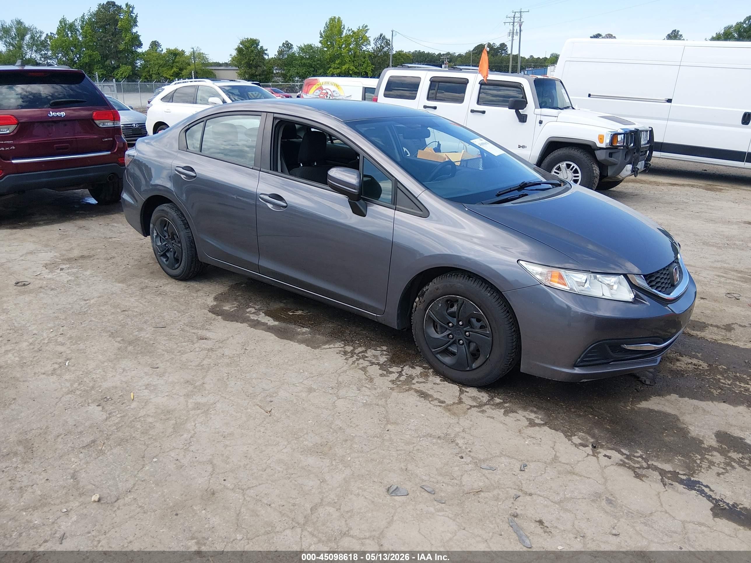 2014 Honda Civic Lx Gray vin: 19XFB2E55EE045356