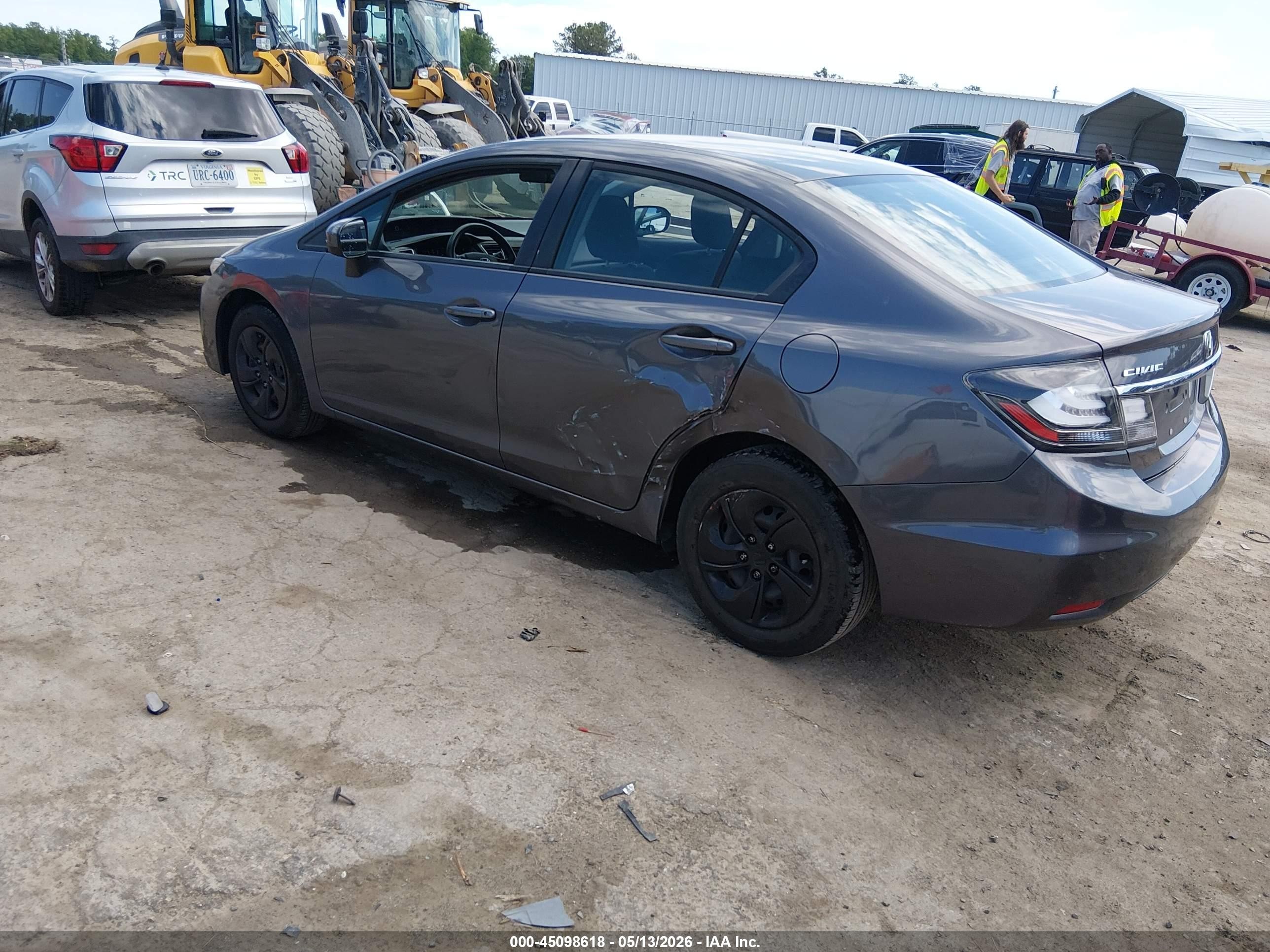 2014 Honda Civic Lx Gray vin: 19XFB2E55EE045356