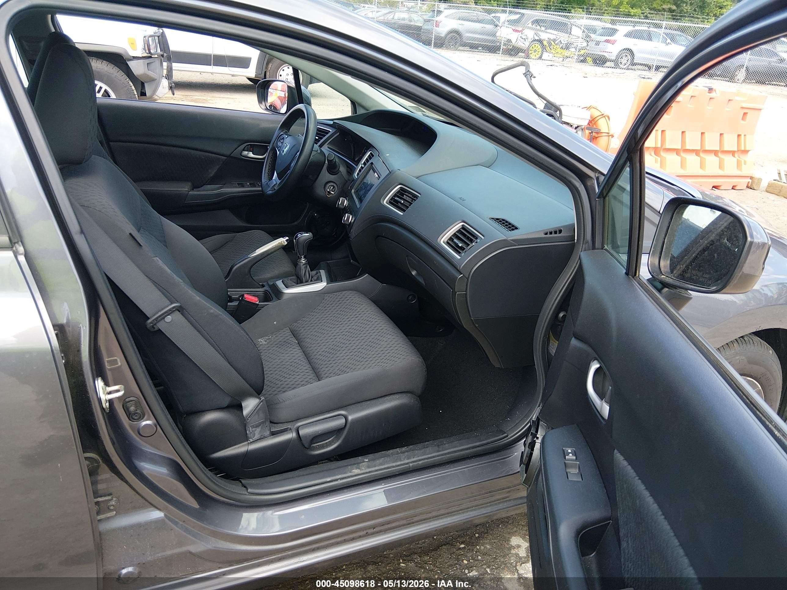 2014 Honda Civic Lx Gray vin: 19XFB2E55EE045356