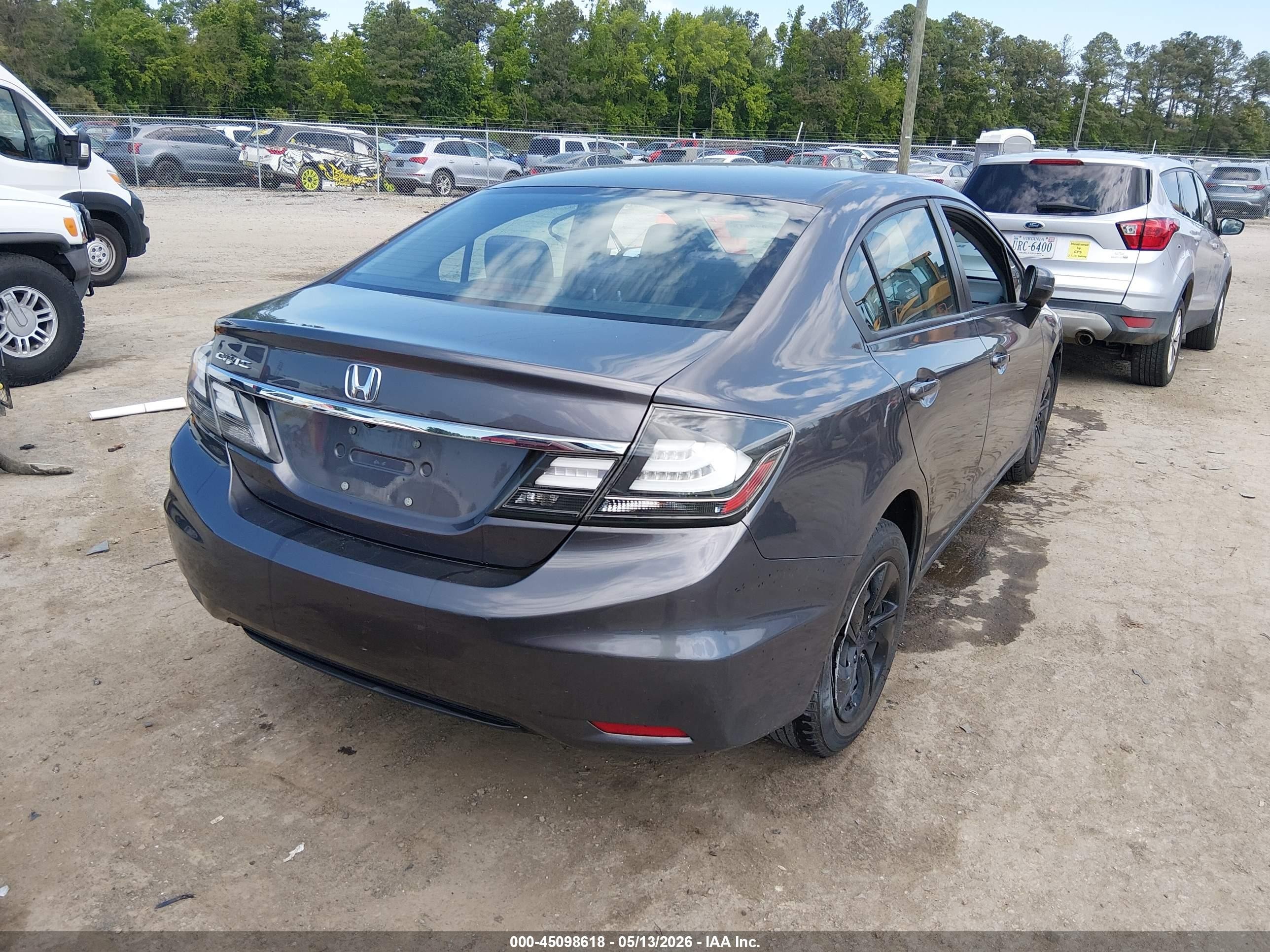 2014 Honda Civic Lx Gray vin: 19XFB2E55EE045356