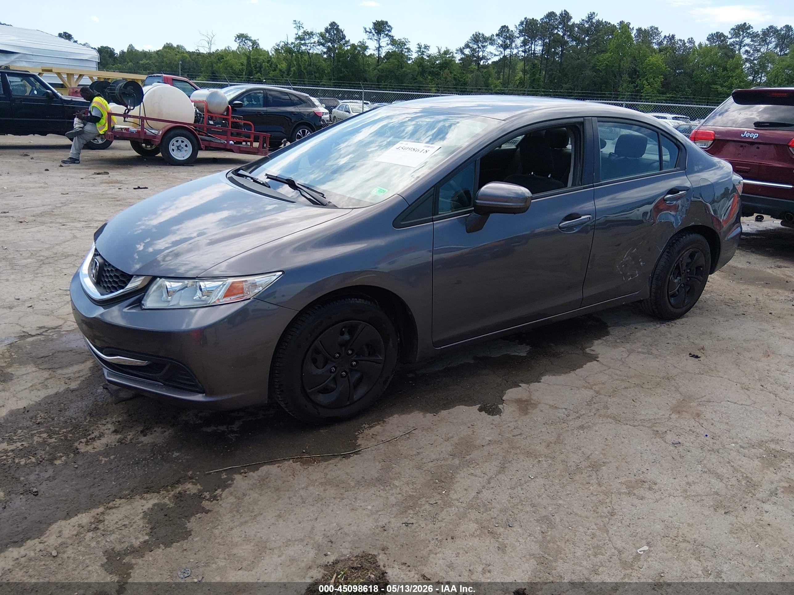 2014 Honda Civic Lx Gray vin: 19XFB2E55EE045356